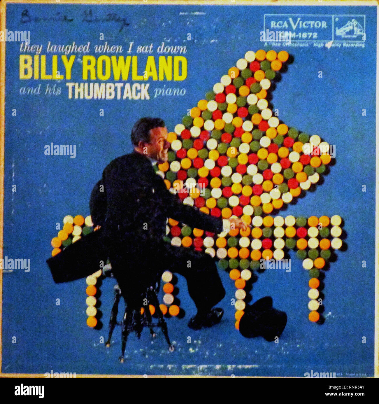 Vintage Vinyl Lp Cover Sie lachten als ich setzte sich Billy Rowland seinen reißnagel Piano 1958 Stockfoto