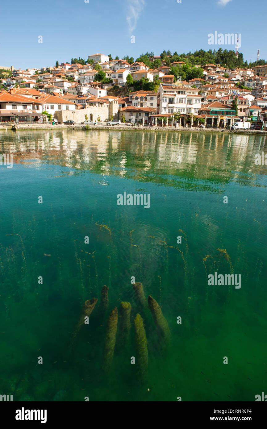 Hafen von Ohrid, Ohrid, Mazedonien Stockfoto