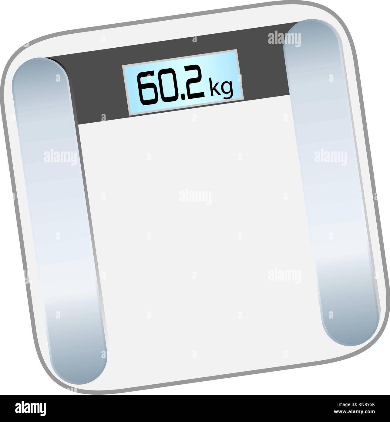 Wheight Maschine auf einem weißen Hintergrund. Gewicht der Waage Fuß messen  Balance Fitness Lifestyle Vektor-illustration isoliert Stock-Vektorgrafik -  Alamy