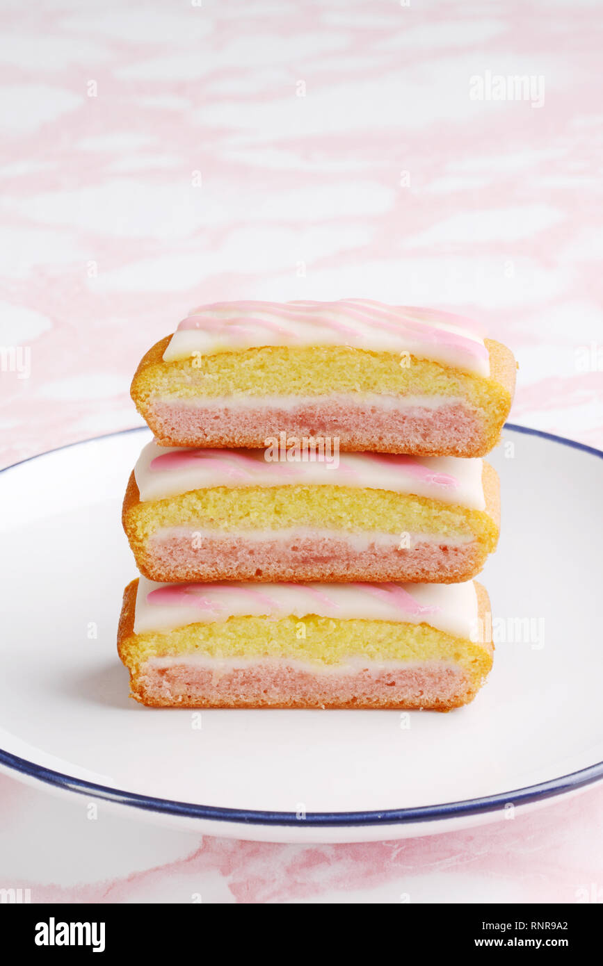 Closeup Stapel englisch Engel Kuchenscheiben Stockfoto