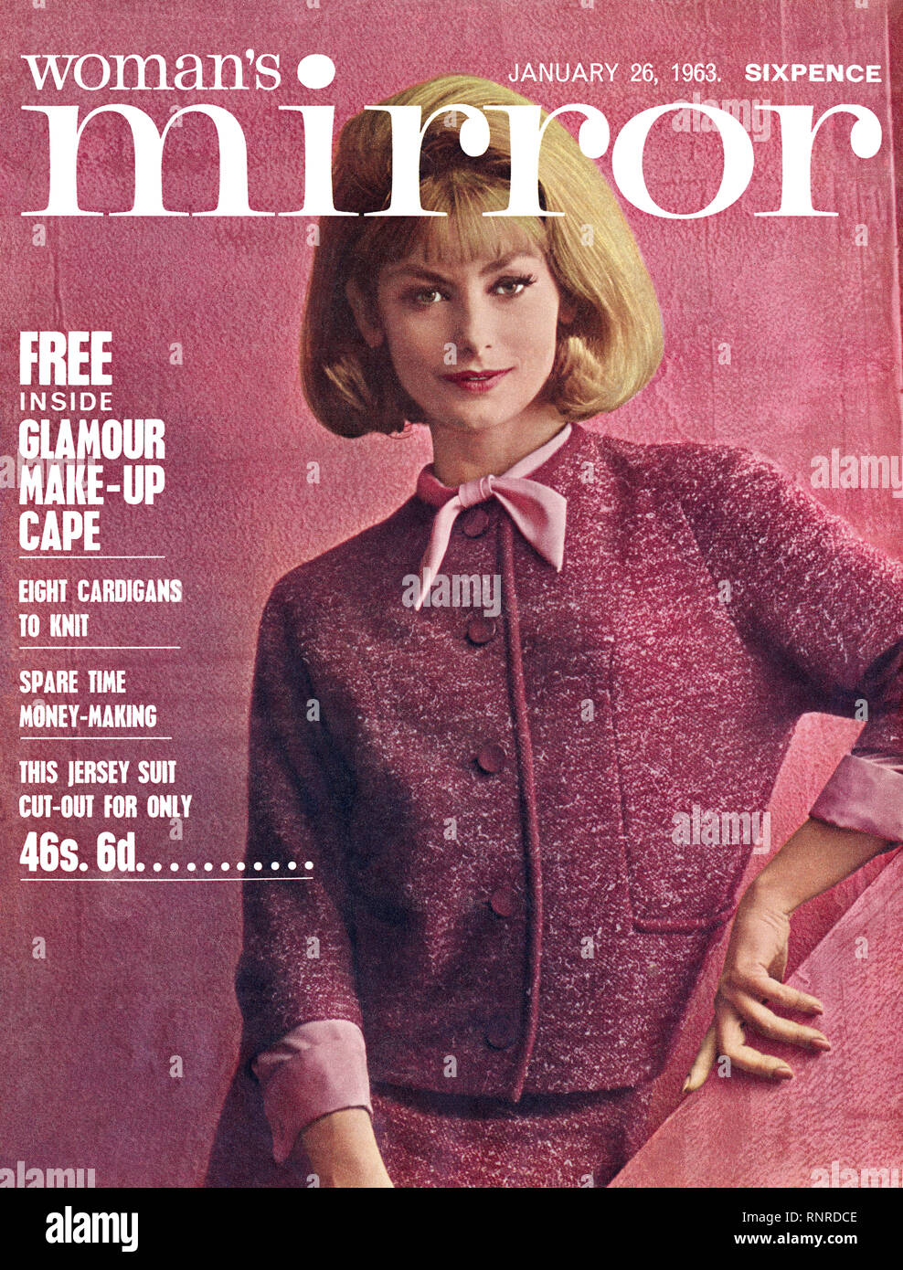 Vintage fron Abdeckung der Frau Spiegel Magazin für 26. Januar 1963. Stockfoto