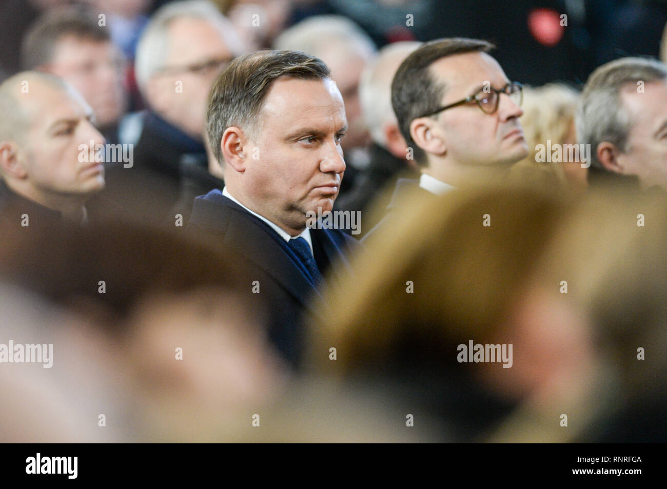 Trauerfeier der tragisch-Präsident von Danzig Pawel ottar an der Marienkirche mit ermordet: PRÄSIDENT RP Andrzej DUDA, PREMIER MATEUSZ MORAWIECKI Wo: Danzig, Polen Wann: 19 Jan 2019 Credit: Newspix.pl WENN.com ** Nur für die Veröffentlichung in Großbritannien, den USA, Deutschland, Österreich, Schweiz ** verfügbar Stockfoto