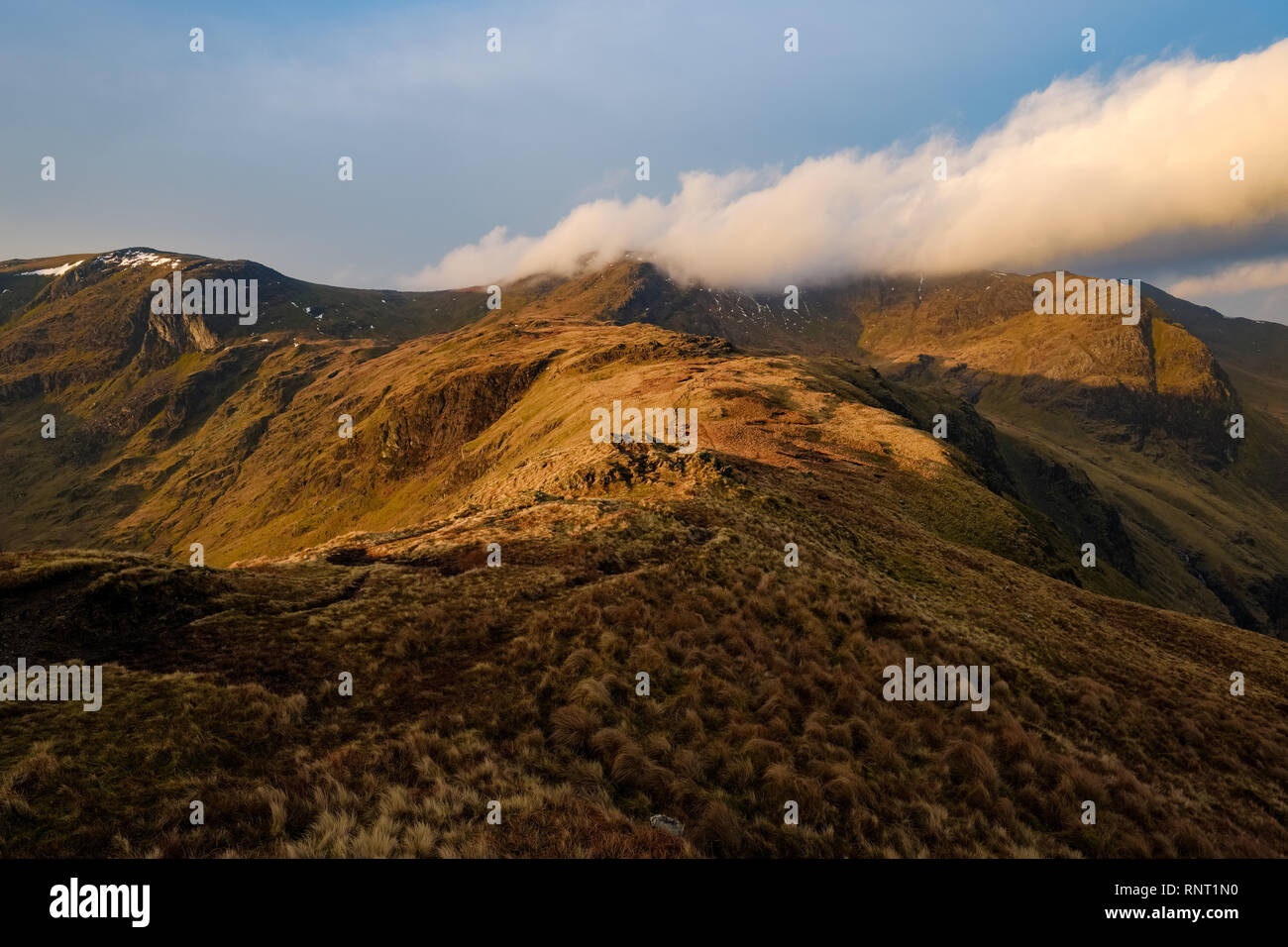 Taube Crag, Hart Crag & Fairfield, Lake District, Großbritannien Stockfoto