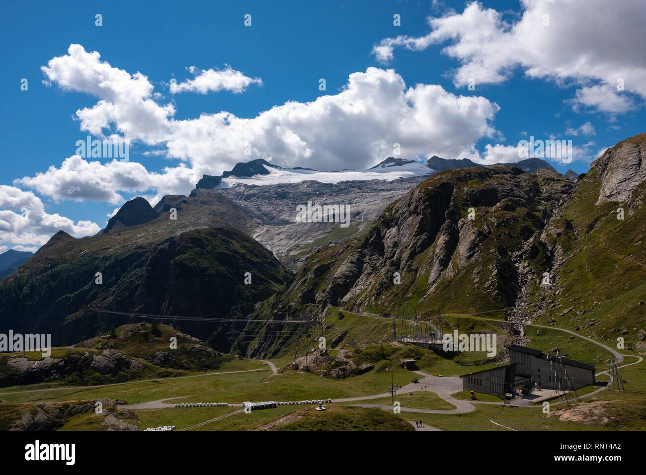 Wunderschöne Landschaft des Basodino Gletscher neben Lago del Zött im Tessin, Schweiz Stockfoto