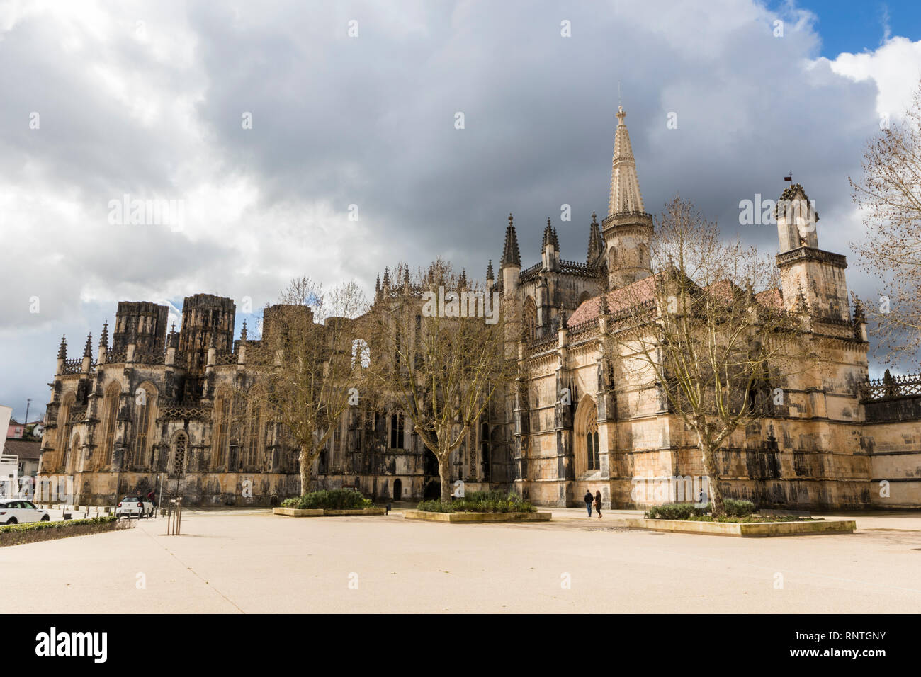 Das Kloster Santa Maria da Vitoria in Batalha, einem der bedeutendsten gotischen Orte in Portugal. Ein Weltkulturerbe seit 1983 Stockfoto