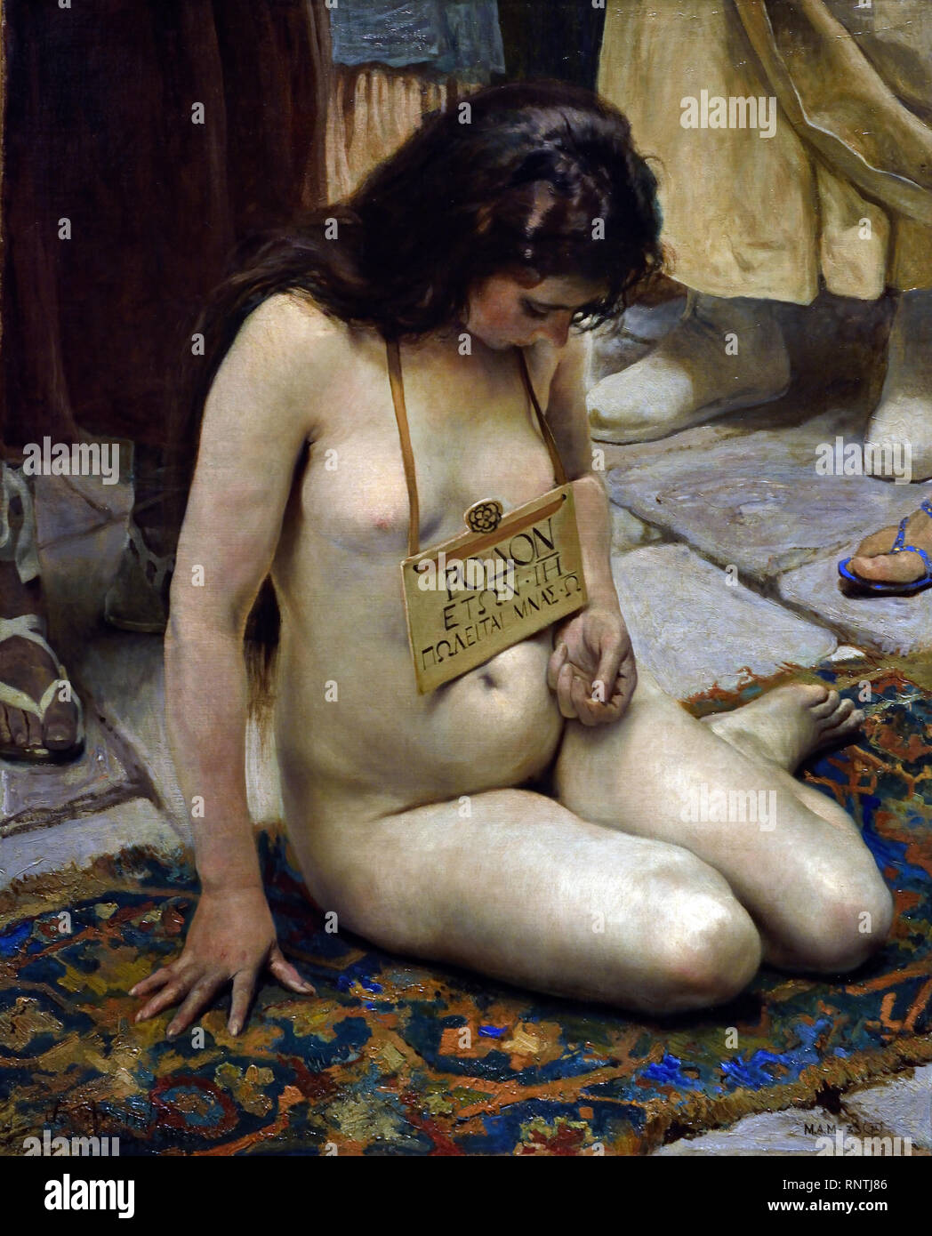 Slave Girl zum Verkauf 1892-1897 von Jose Jimenez Aranda 1837-1903 Spanien, Spanisch, Stockfoto