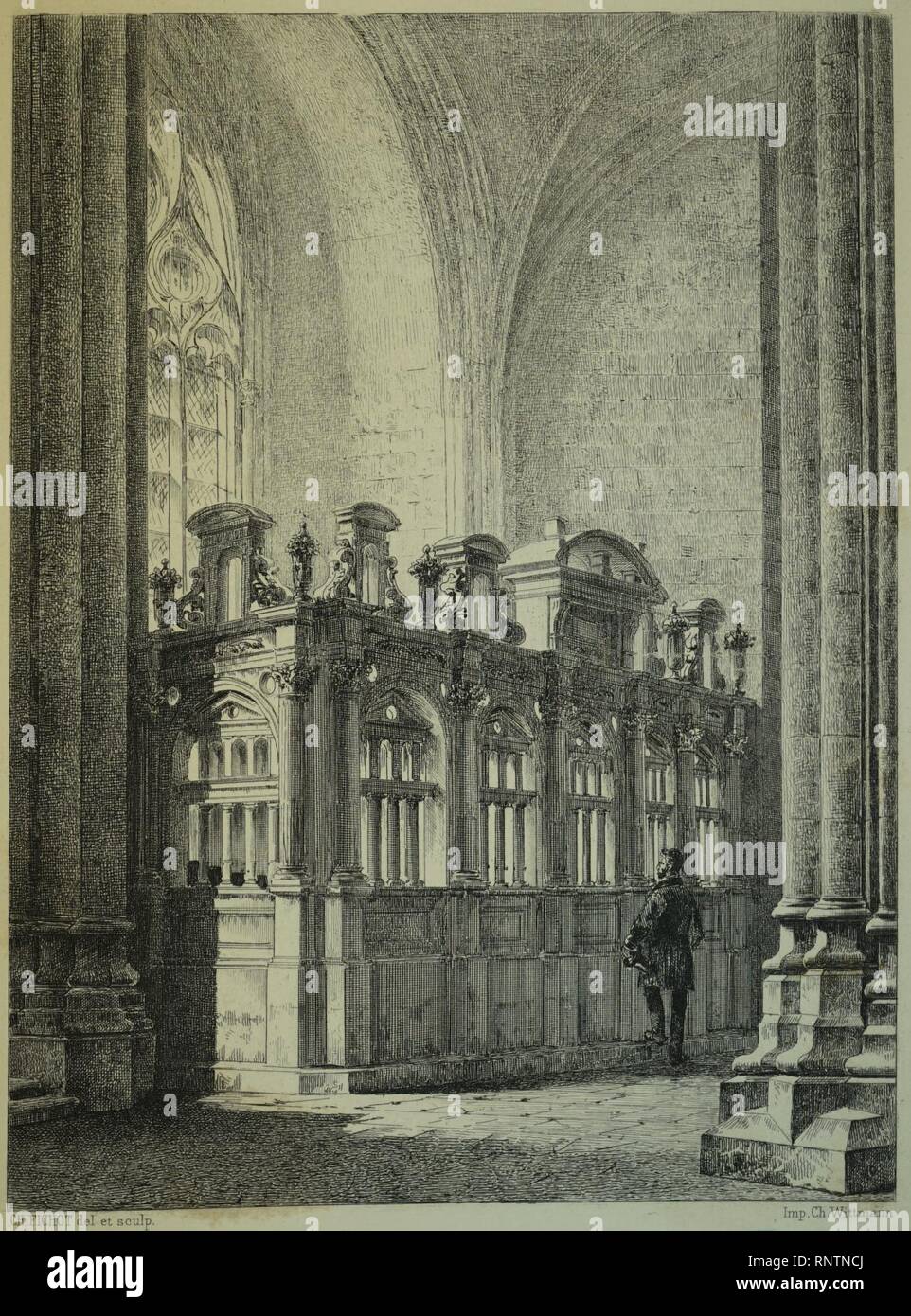 Cathédrale Troyes cloture de Choeur 01269. Stockfoto