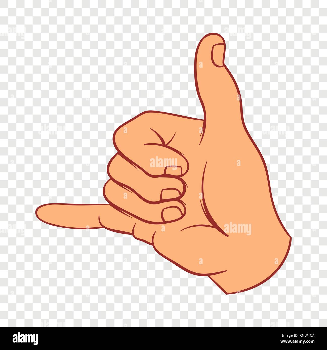 Rufen Sie mich an Geste Symbol, Cartoon-Stil Stock Vektor