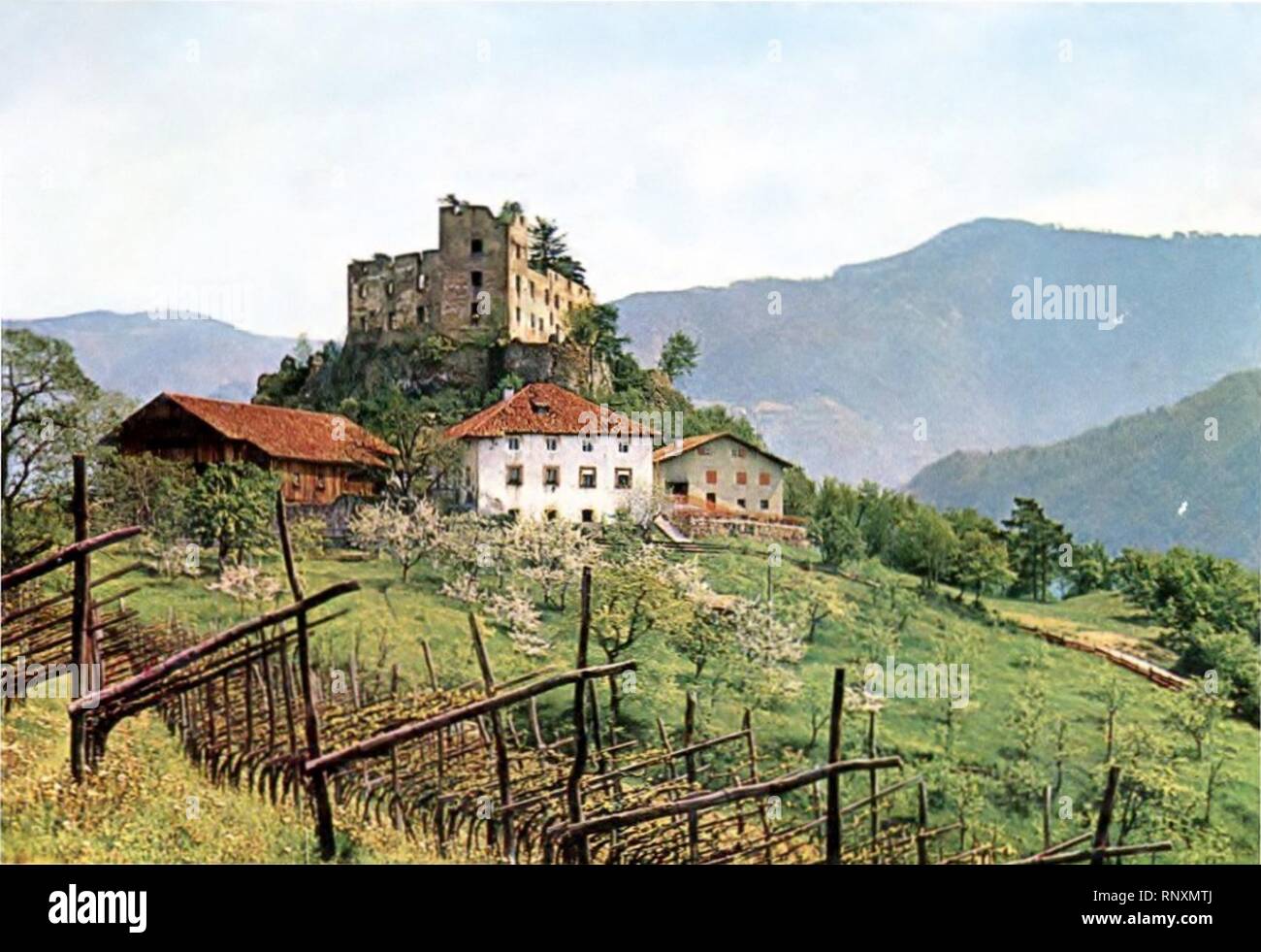 Castel Rafenstein XIX secolo. Stockfoto