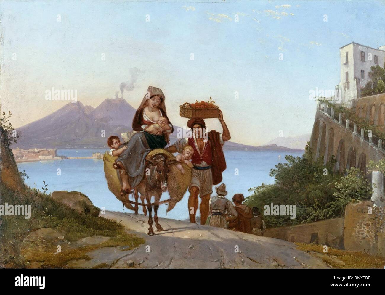 Franz Ludwig Catel - Golf von Neapel mit Fruchthändler (1822). Stockfoto