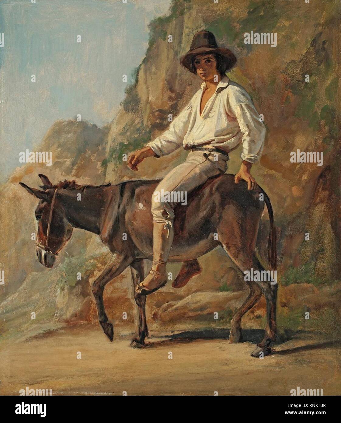 Franz Ludwig Catel - Italienischer Eselreiter. Stockfoto