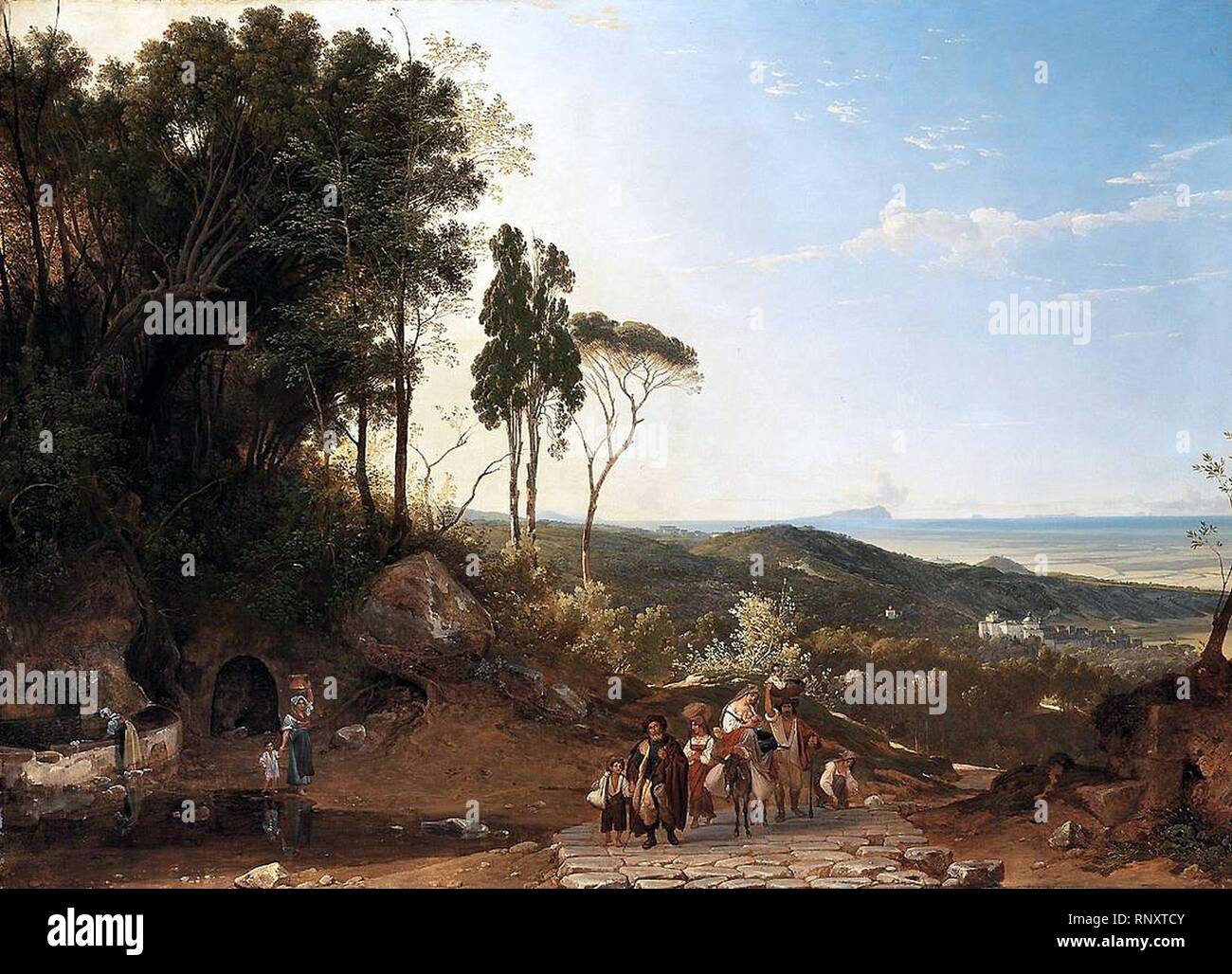 Franz Ludwig Catel (1778-1856), Aussicht von Ariccia gegen das Meer. Stockfoto