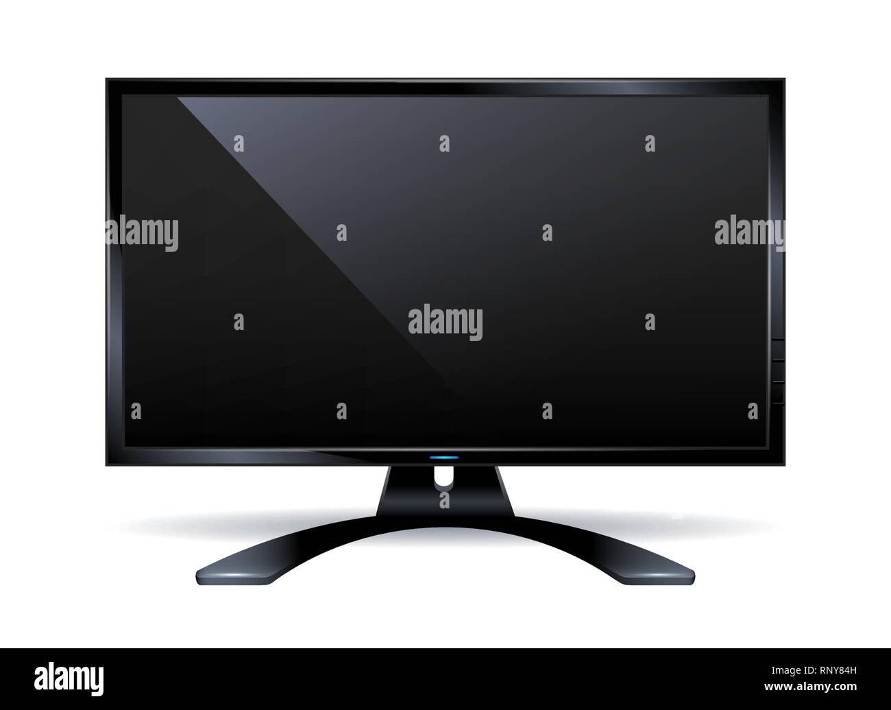 Monitor Rahmen. Flachbild-TV, isolierte Präsentation leer Plasma Monitor, HD-TV-Bildschirm auf weißem Hintergrund, Vector Illustration Stock Vektor