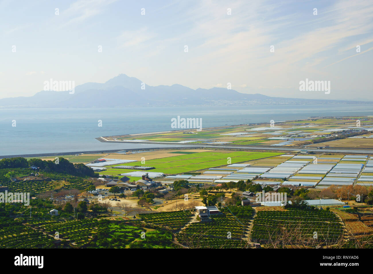 Zurückgewonnenen Landes, Ariake, Präfektur Kumamoto, Japan Stockfoto