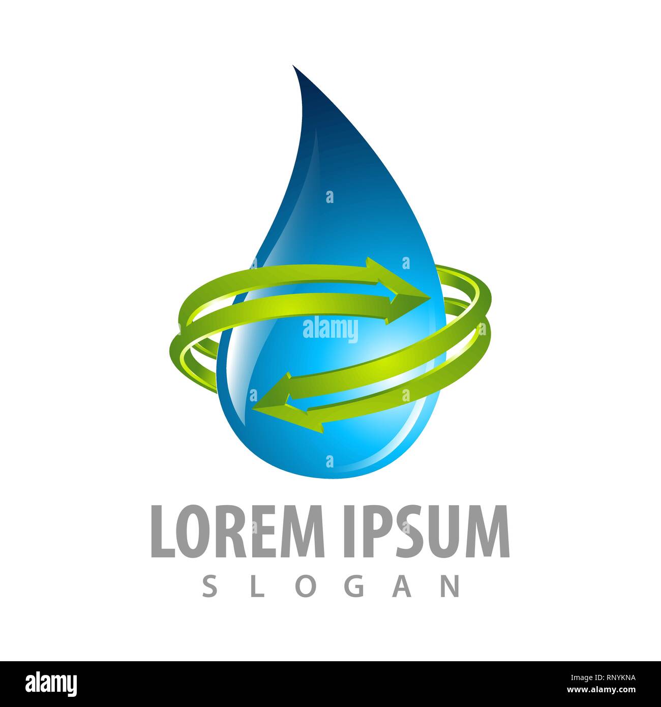 Wassertropfen mit Arrow Logo Konzept Design drehen. Symbol grafische Vorlage element Stock Vektor