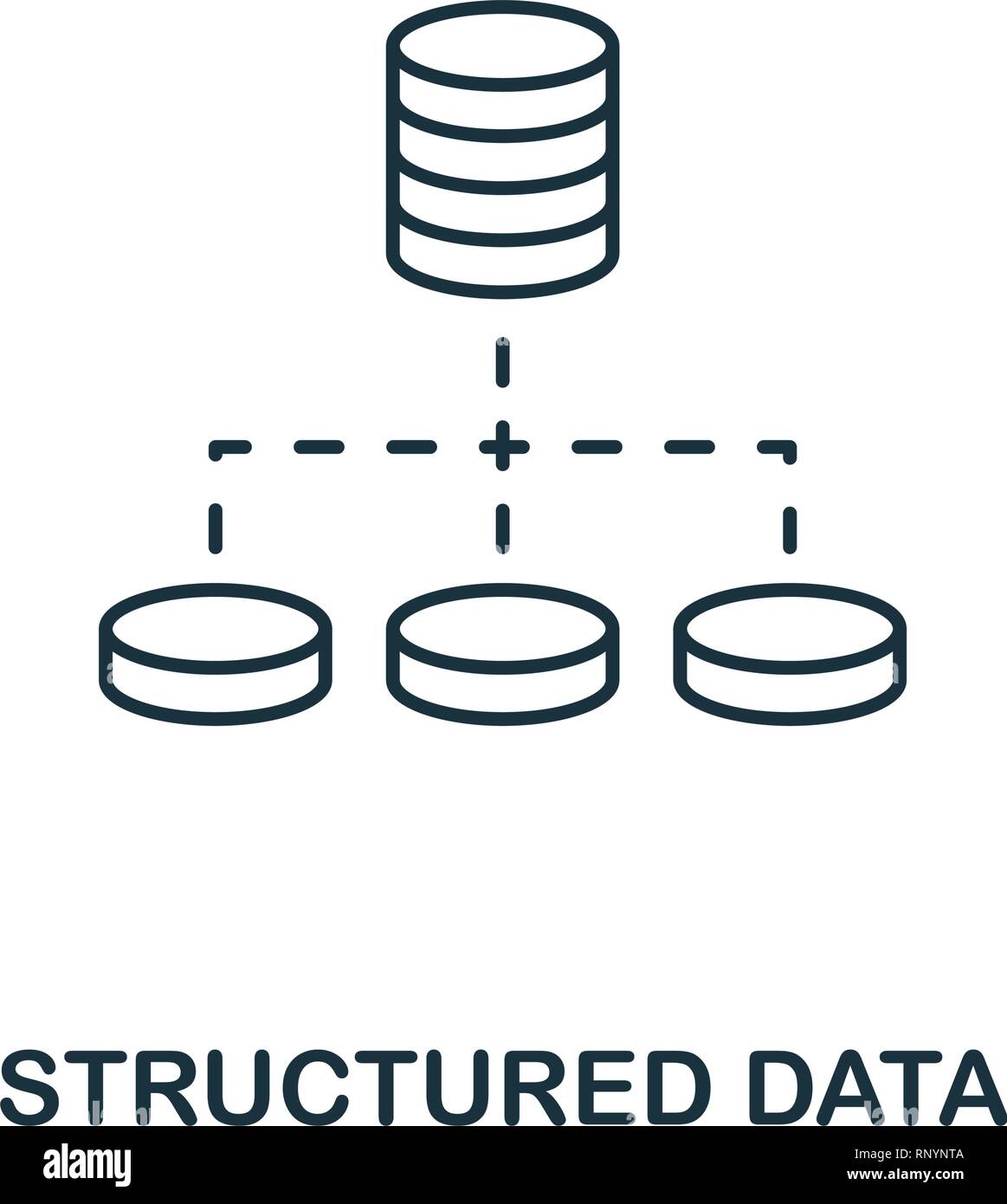 Strukturierte Daten Übersicht Symbol. Thin Line Style von großen Daten icons Collection. Pixel Perfect einfaches Element strukturierter Daten Symbol für Web Design, Apps Stock Vektor