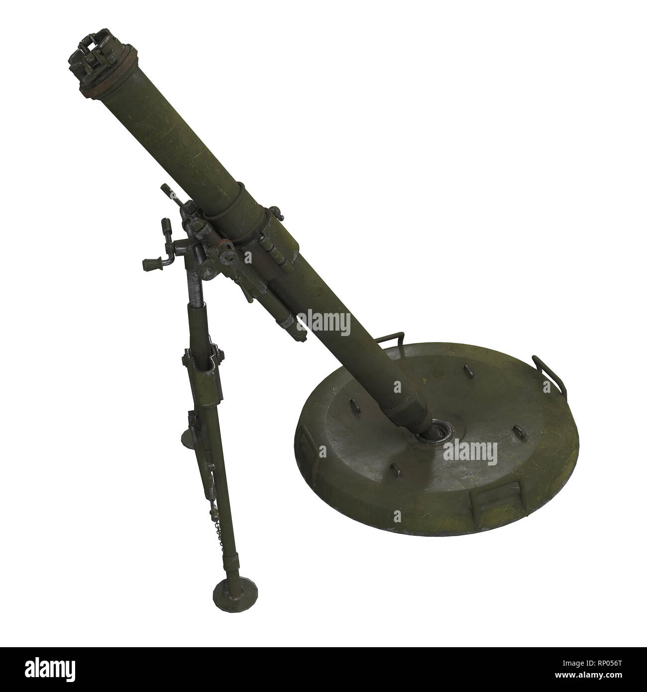 Die 120-mm-Mörser Kanone gun 2 B11. 3D-Darstellung Stockfoto