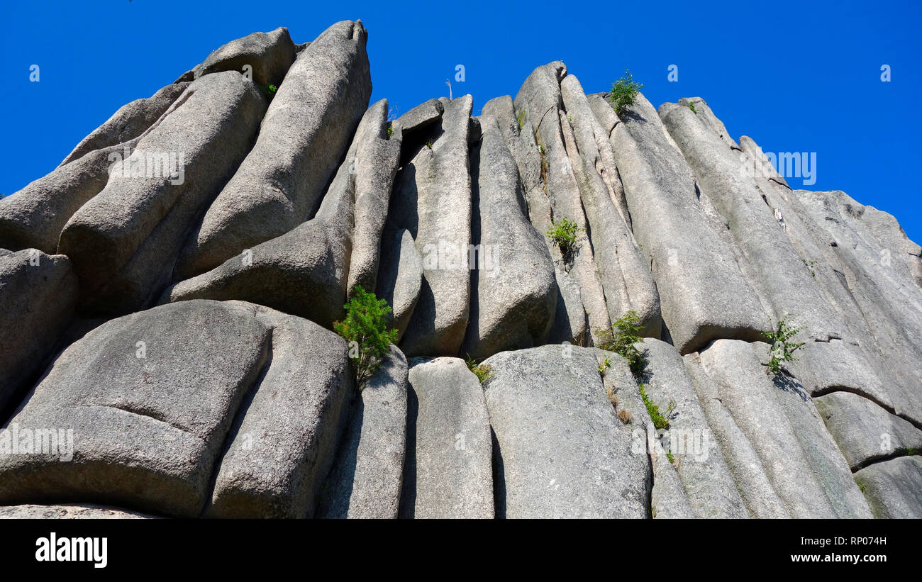 Granit Stone Wall, Alpen Stockfoto