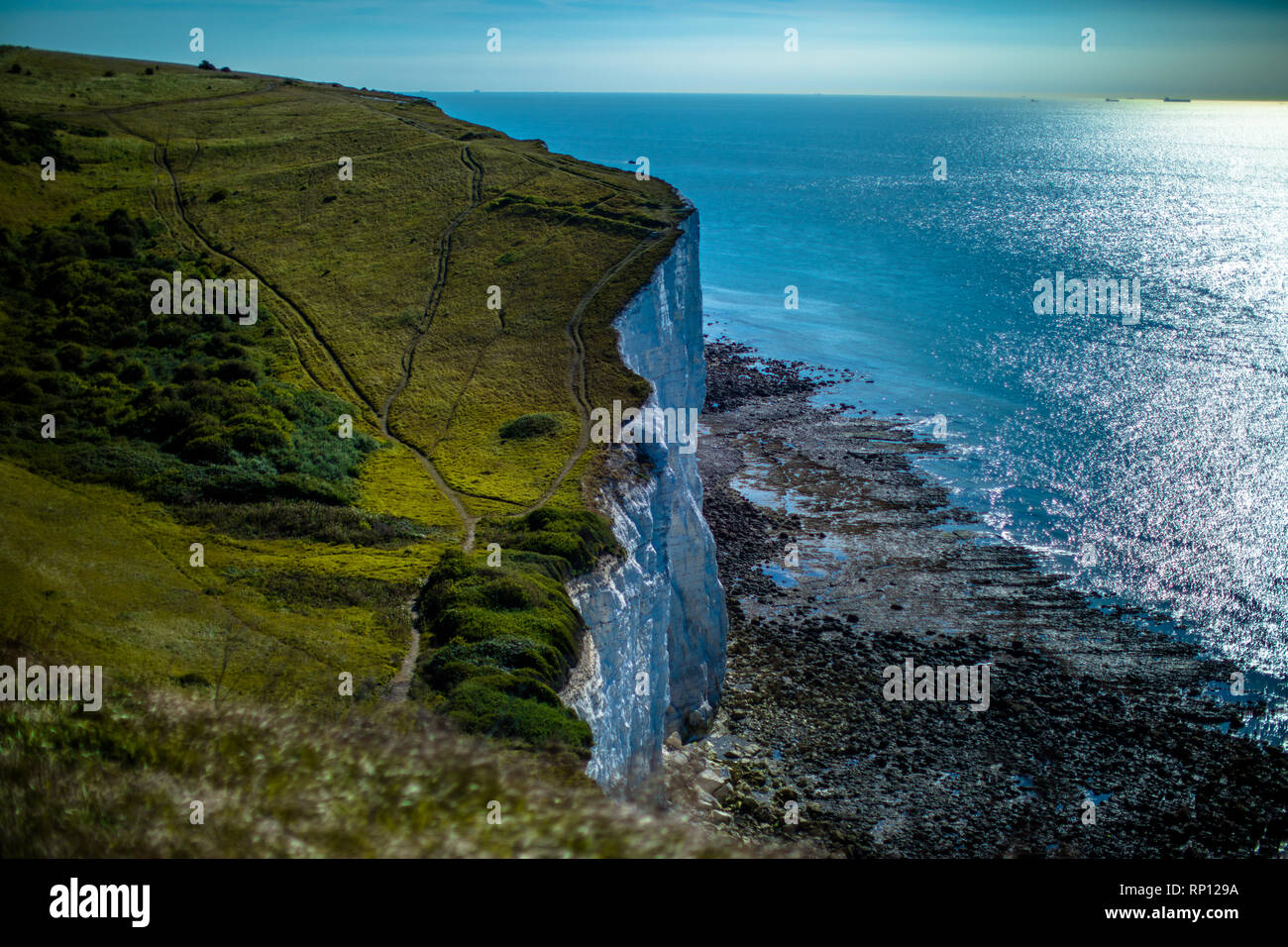 Die malerischen, ländlichen Klippen von Dover. Stockfoto