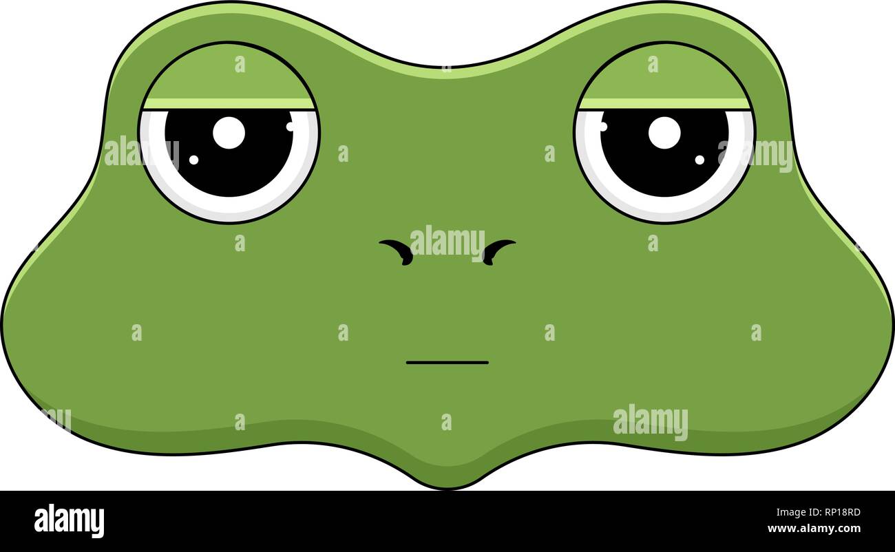 Leiter der genervt Frosch im Cartoon Stil. Kawaii Tier. Stock Vektor
