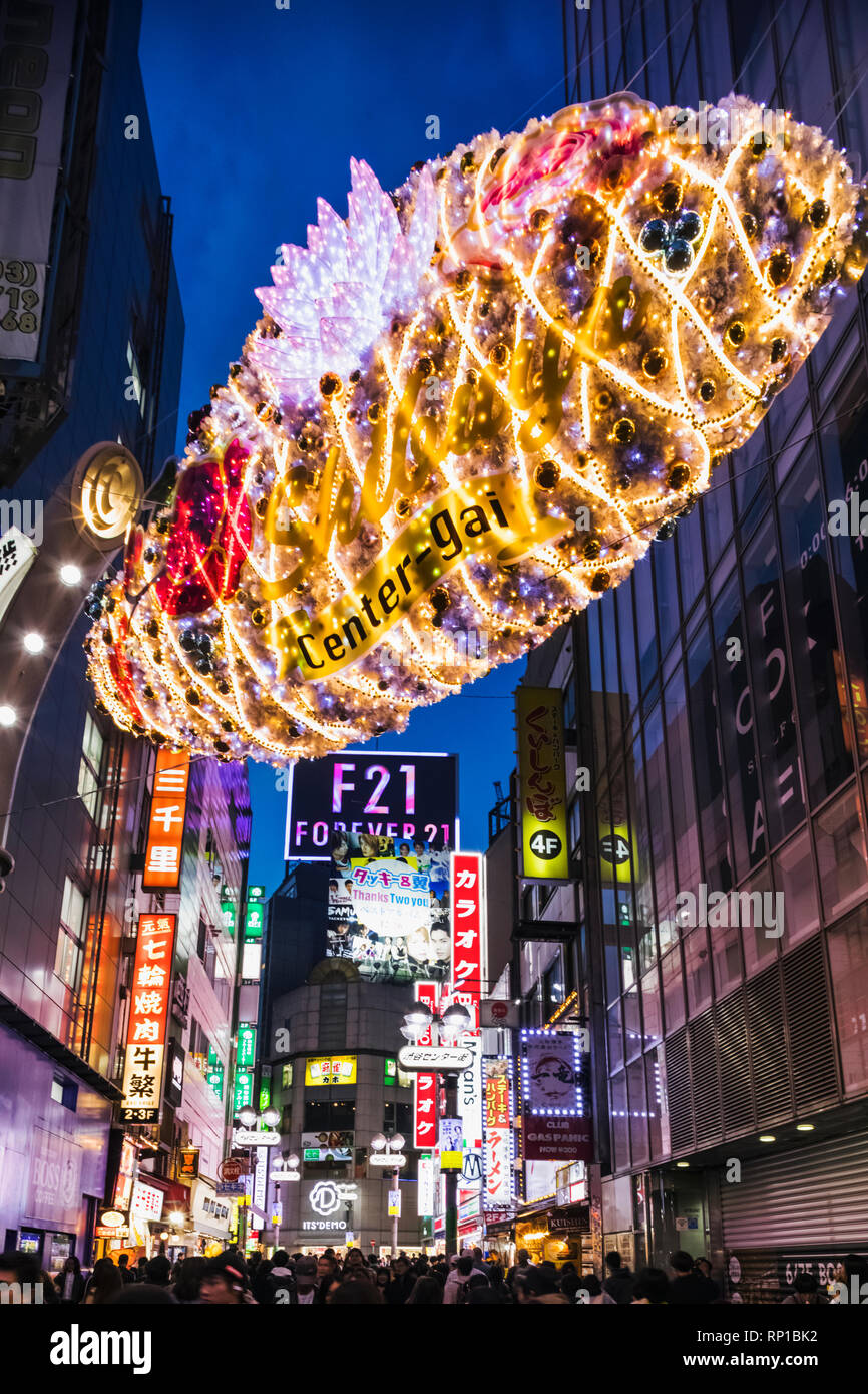 Japan, Honshu, Tokio, Shibuya, Zentrum Gai Einkaufsstraße Stockfoto