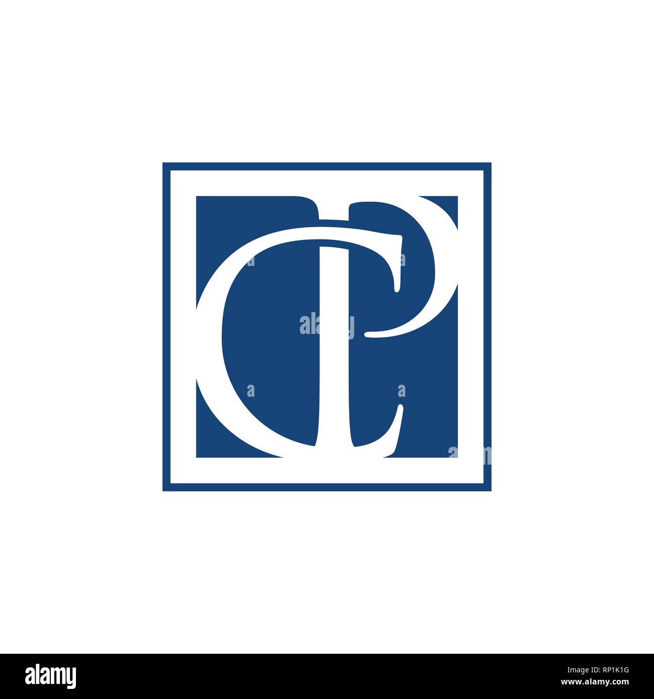 CP schreiben Erste alphabet Logo Design Template Element. Abstrakte CP schreiben Logo mit quadratischen Hintergrund Form Stock Vektor