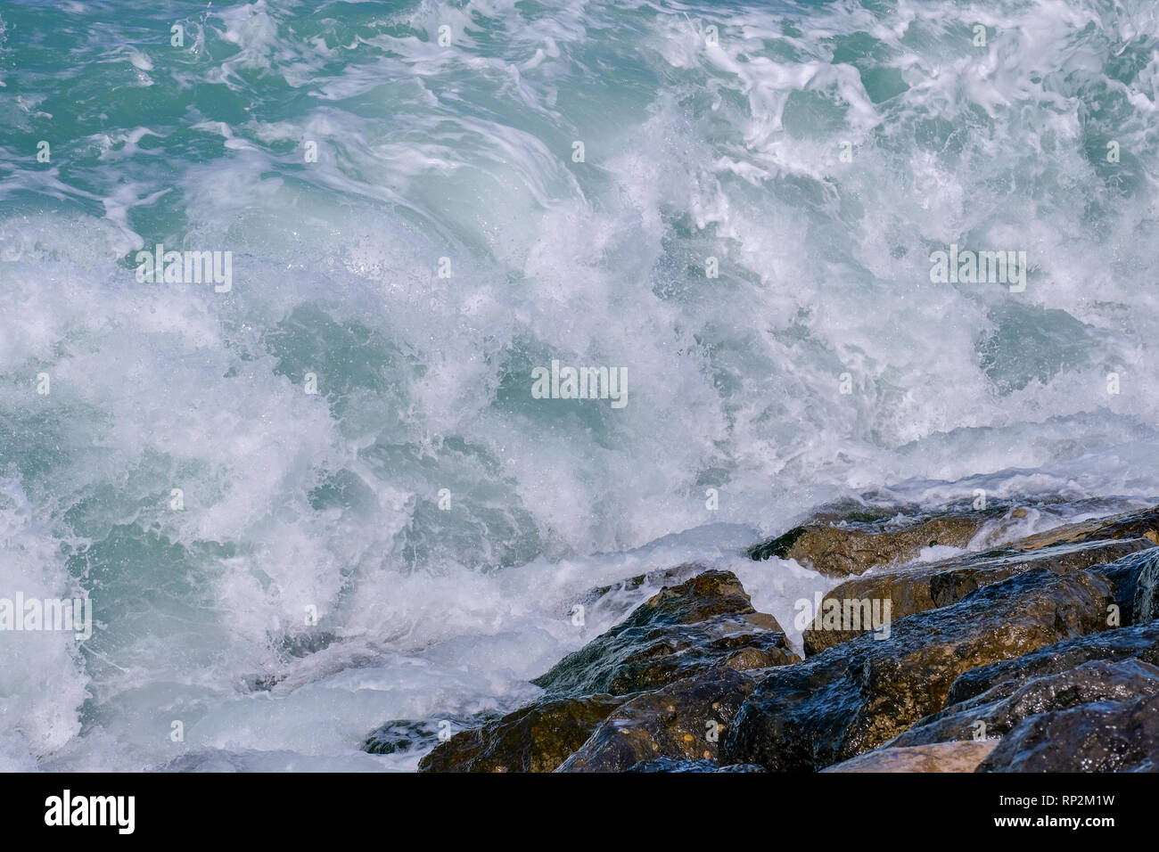 Abu Dhabi, VAE. 20. Februar 2019. Starker Wind und rauer See bei MIna. Die VAE Wetter Abteilung am Dienstag warnte vor hohen Wellen, und forderten die Bewohner um den Einstieg in das Meer zu vermeiden, wenn es nicht absolut erforderlich Quelle: Fahd Khan/Live News Alamy Stockfoto