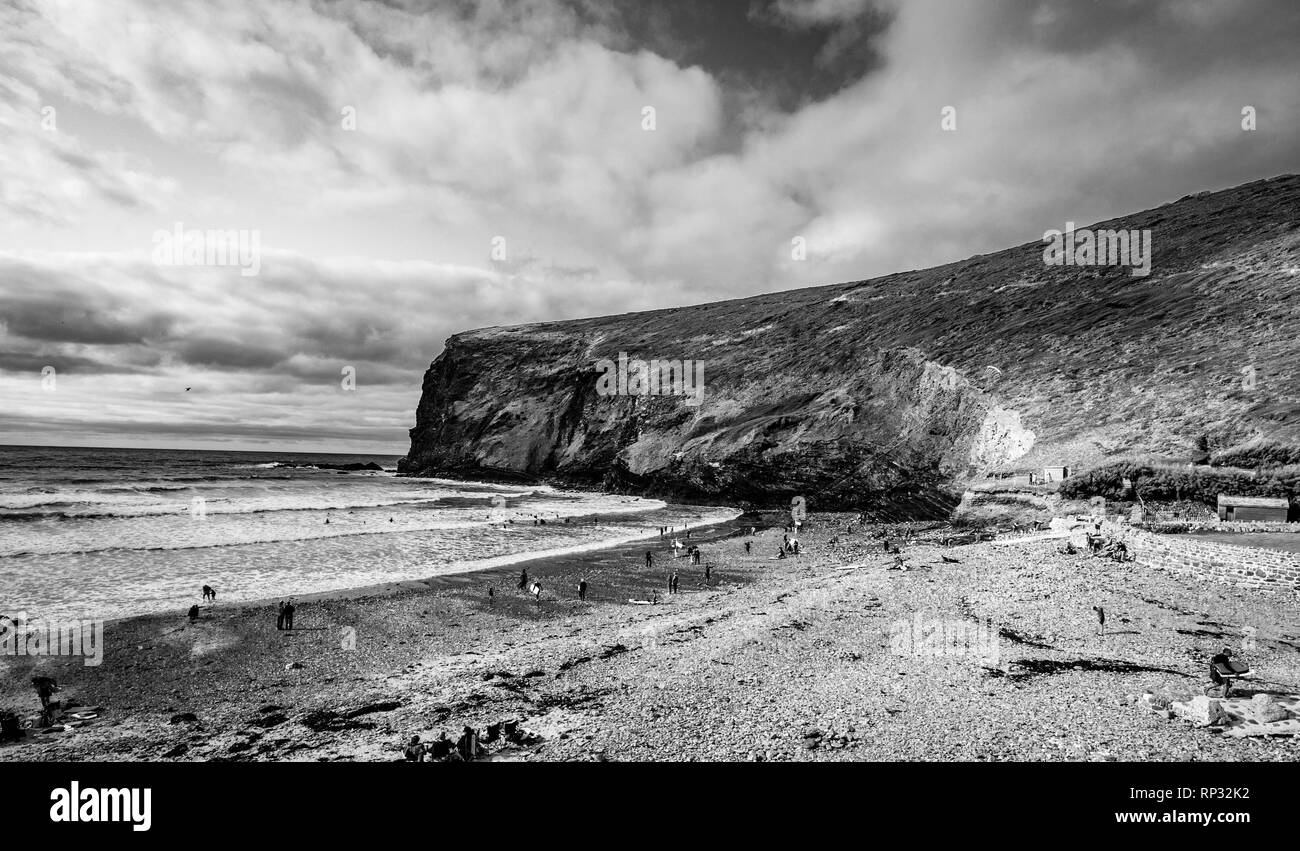 Der Strand von Crackington Haven Cornwall Stockfoto