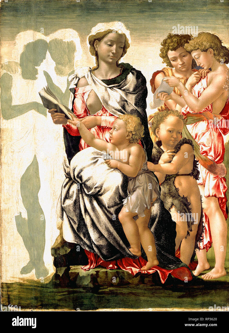 Der Manchester Madonna, Michelangelo, C. 1497, unvollendet Malerei Stockfoto