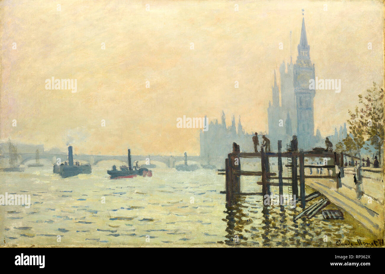 Unter der Themse Westminster, Claude Monet, 1871, Malerei Stockfoto