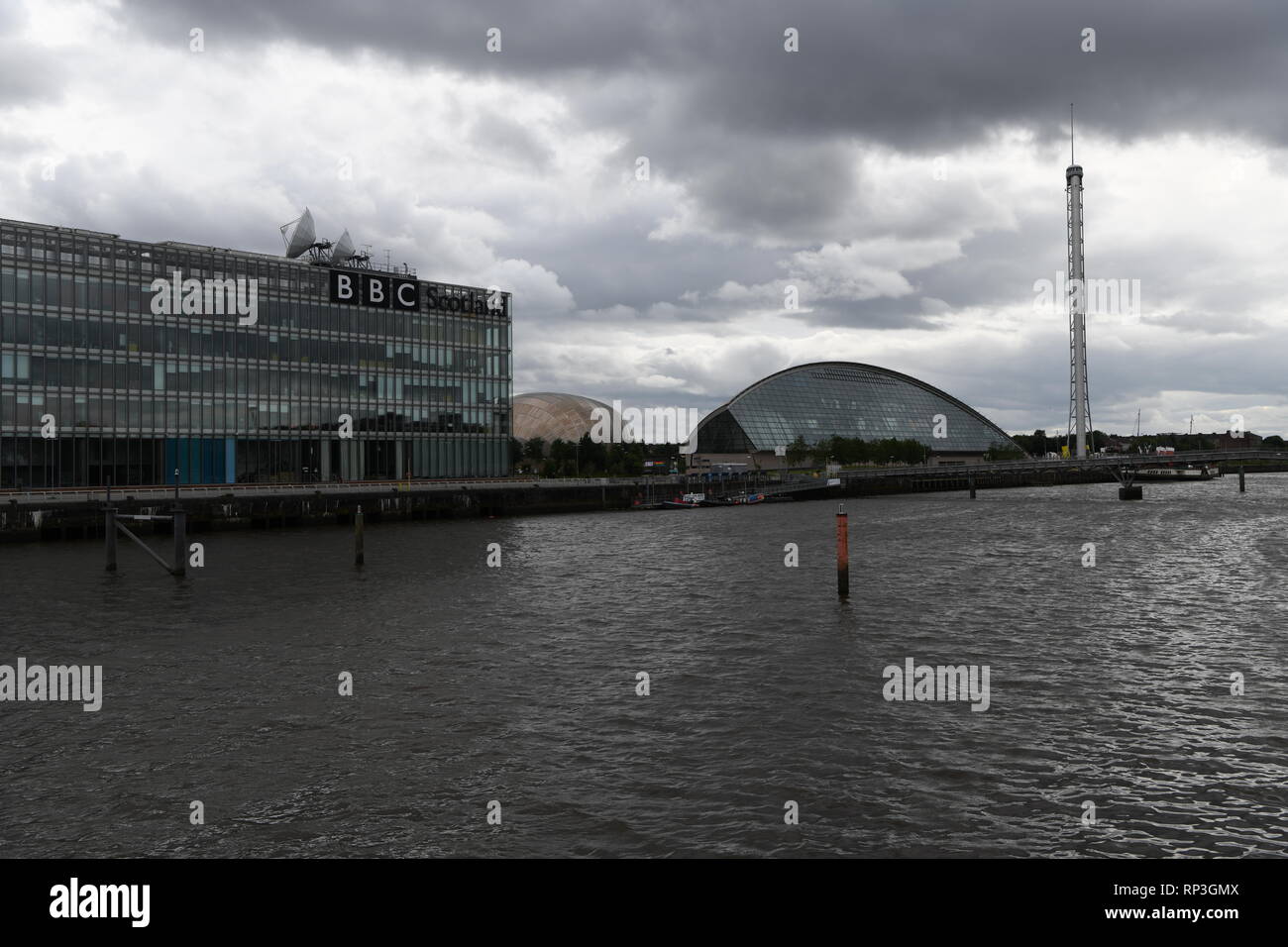 BBC Pacific Kai, Fluss Clyde, Glasgow, Schottland, Großbritannien Stockfoto