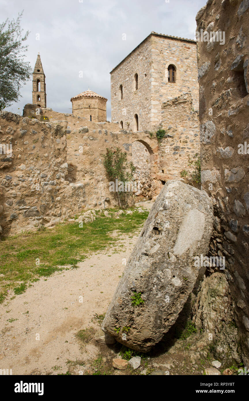 Kirche des Agios Spyridon, Kardamyli Altstadt, Griechenland Stockfoto