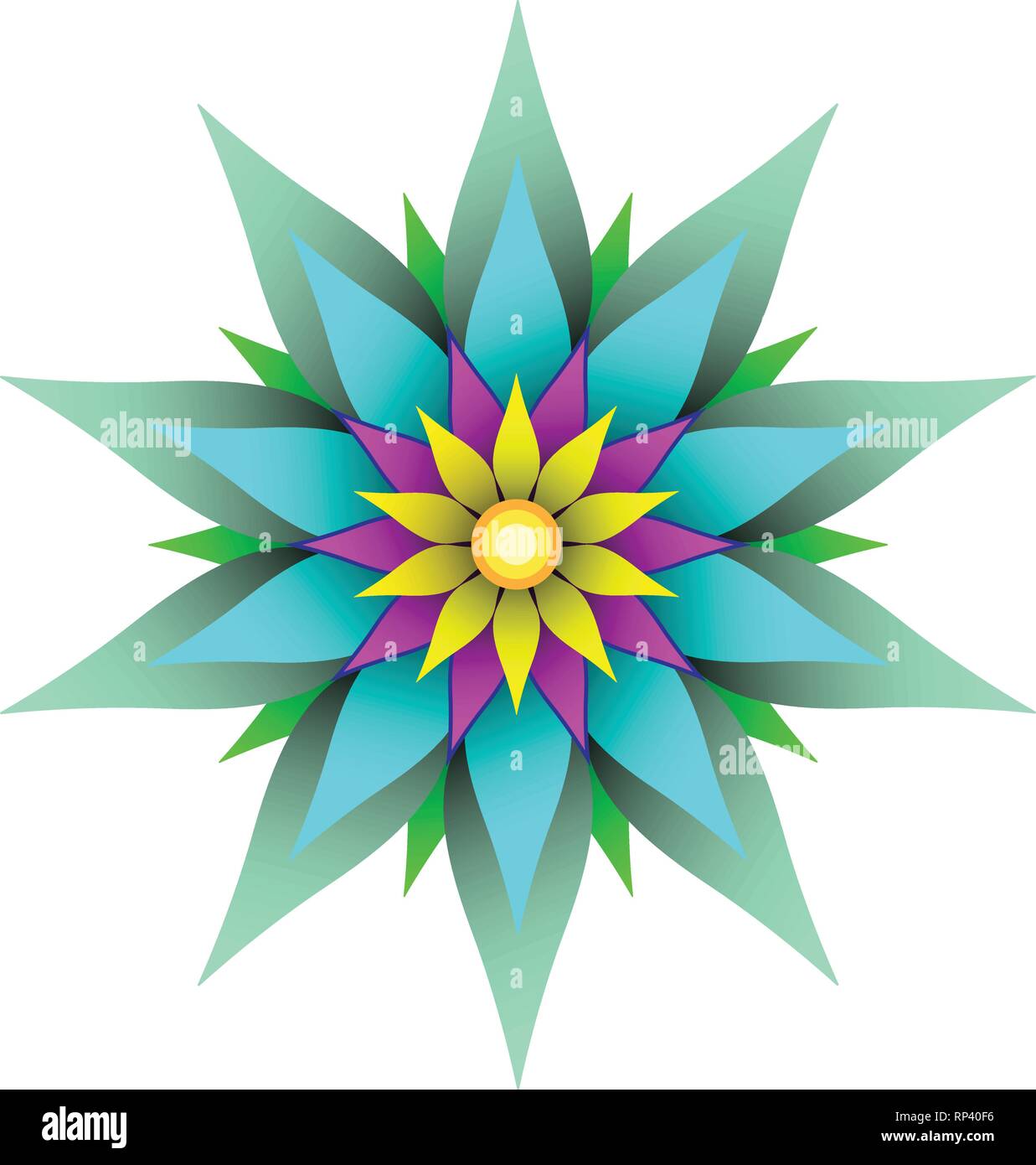 Schöne symmetrische geometrische Blume Vector Illustration Stock Vektor