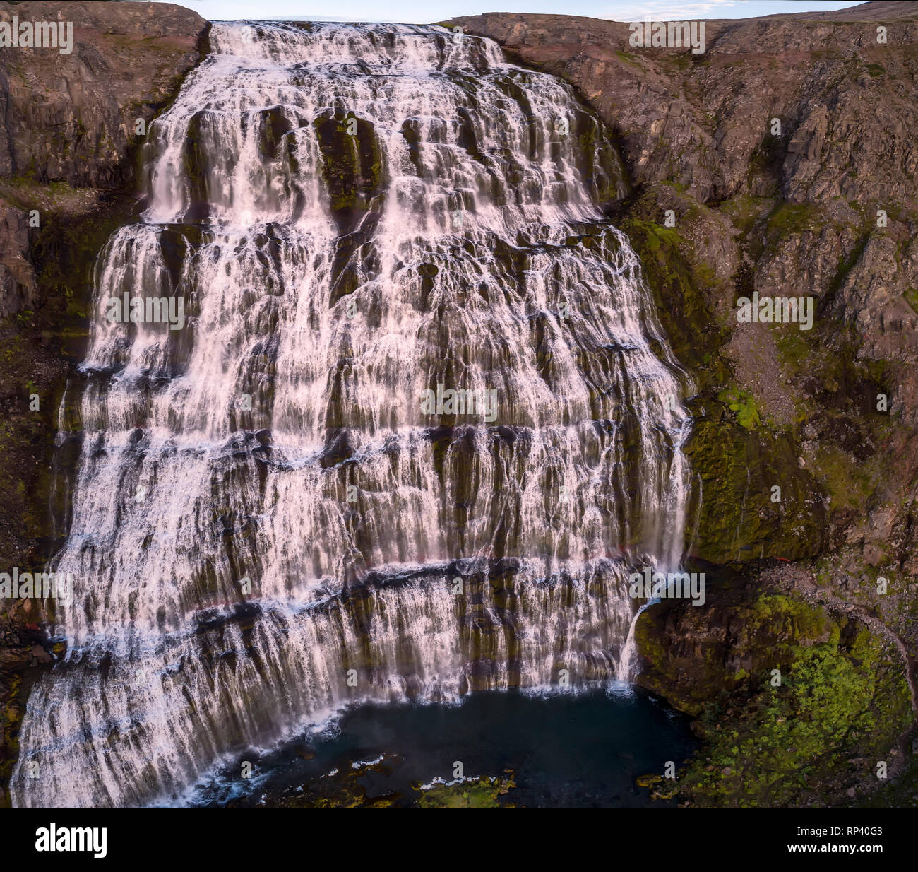 Dynjandi Wasserfall, Island Stockfoto