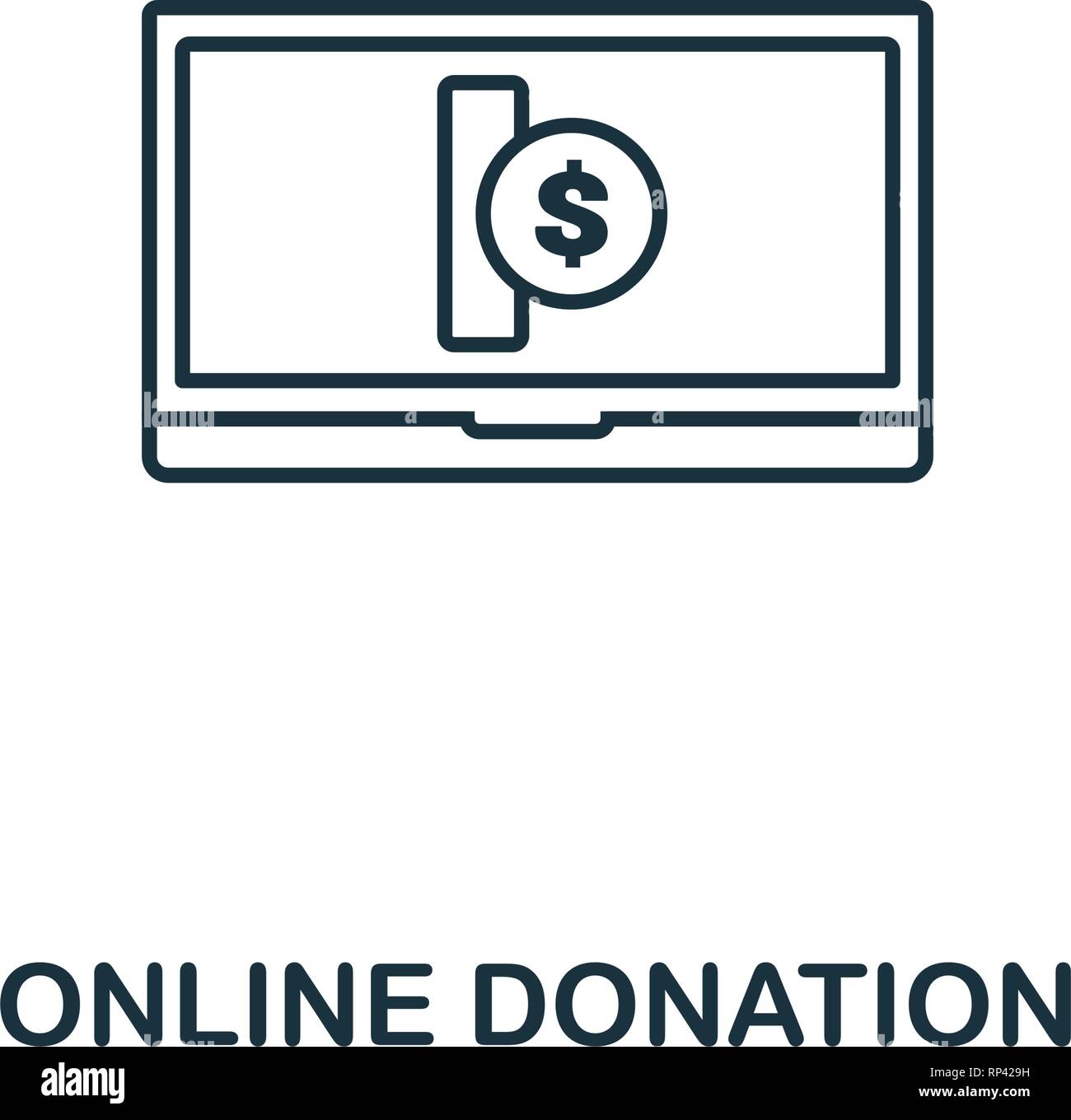 Online Spenden übersicht Symbol. Thin Line Element aus Crowdfunding icons Collection. UI und UX. Pixel Perfect online Spende Symbol für Web Design, Apps Stock Vektor