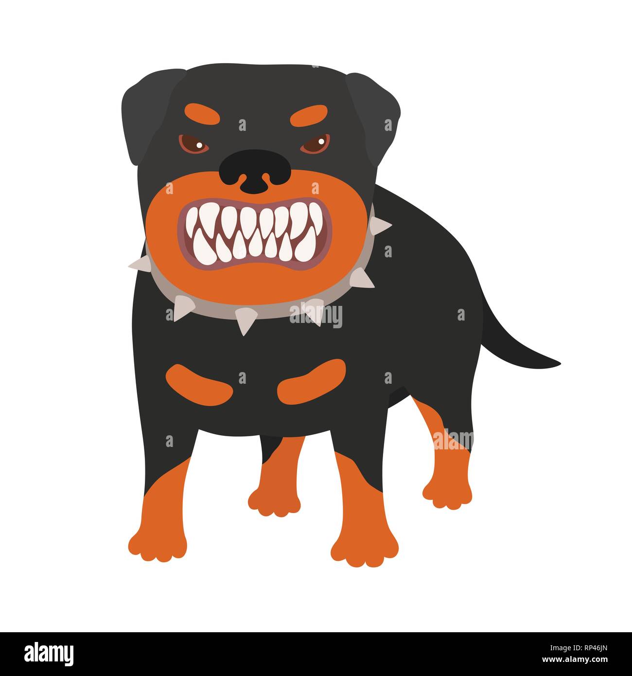Abbildung: Eine wirklich Üble und böse aussehenden Hund. Stock Vektor