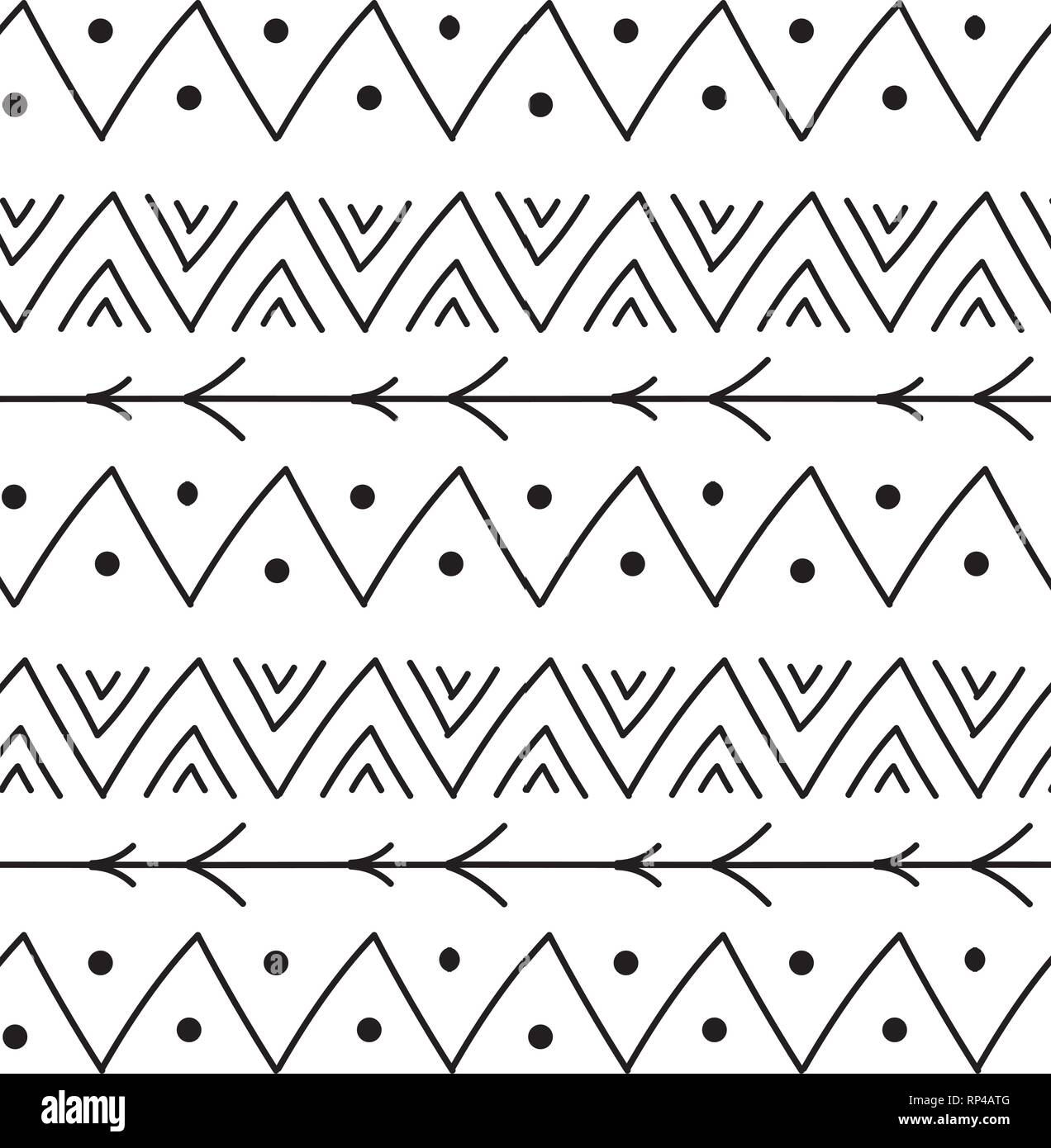 Nahtlose Muster in Boho style Ethnische und tribale Motive. Stock Vektor