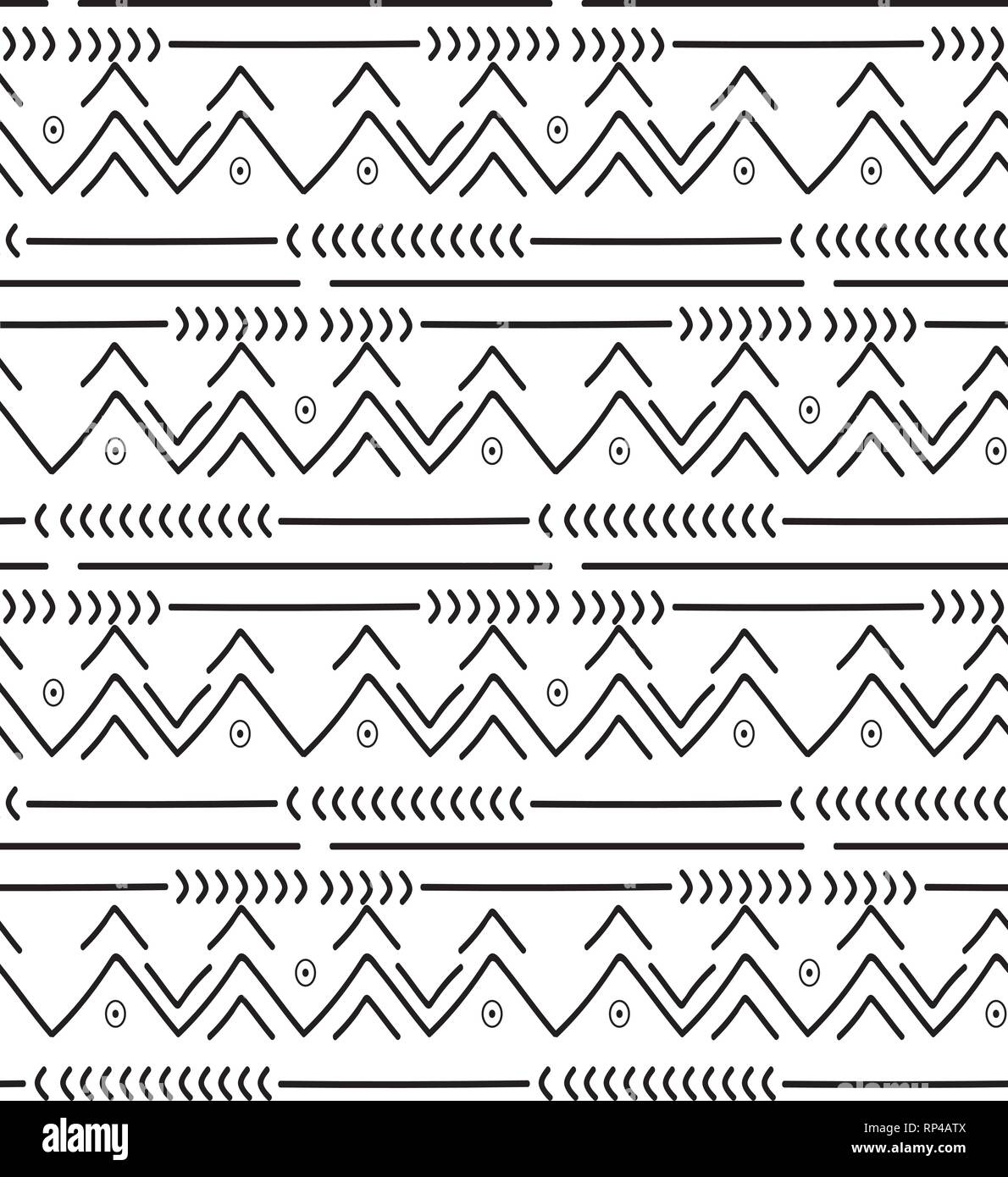 Nahtlose Muster in Boho style Ethnische und tribale Motive. Stock Vektor