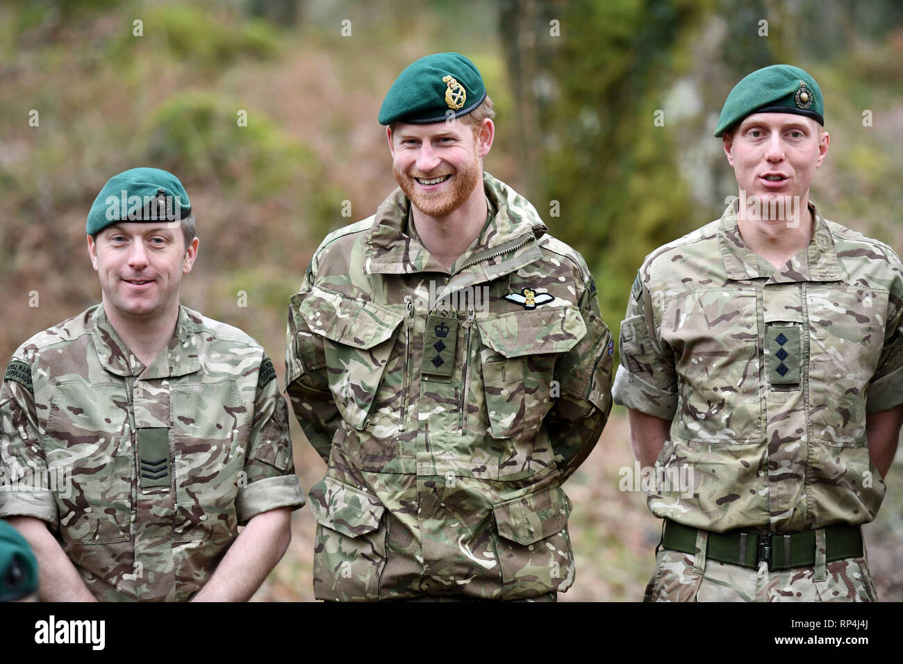 Der Herzog von Sussex bei einem Besuch in 42 Commando Royal Marines an ihrer Basis in Bickleigh. Stockfoto