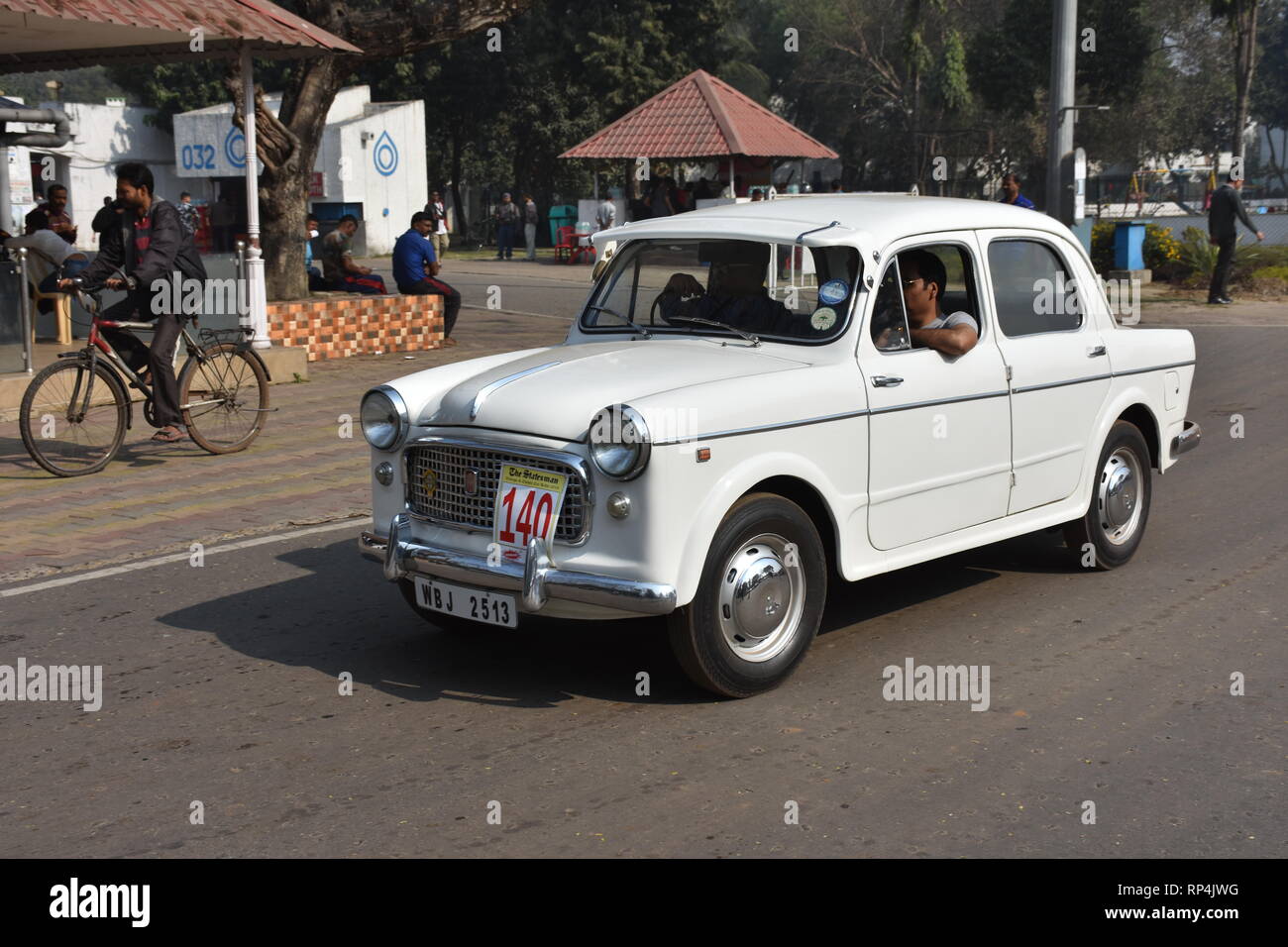 1964 Fiat Auto mit 1089 cm³ Hubraum. WBJ 2513 Indien. Stockfoto