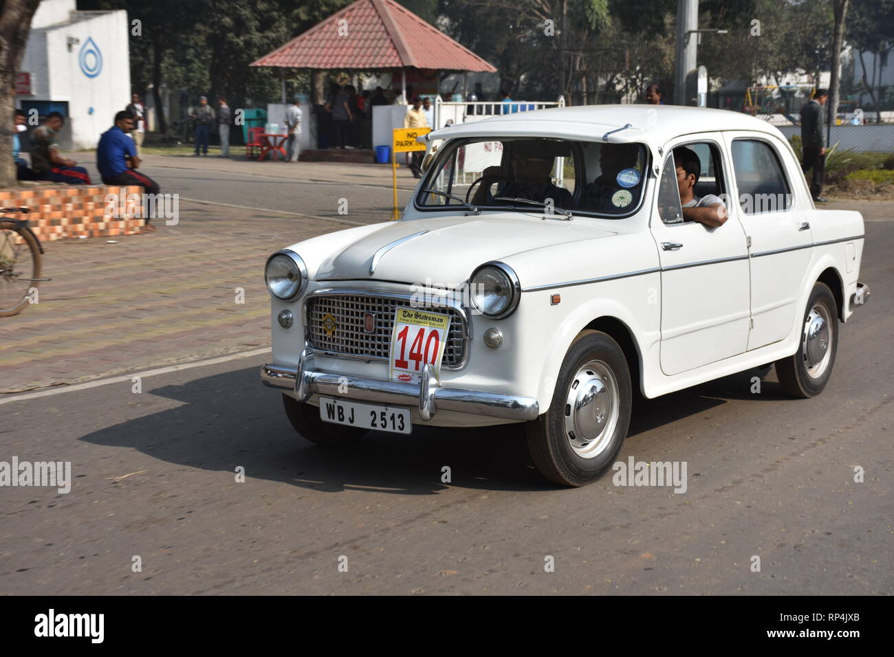 1964 Fiat Auto mit 1089 cm³ Hubraum. WBJ 2513 Indien. Stockfoto