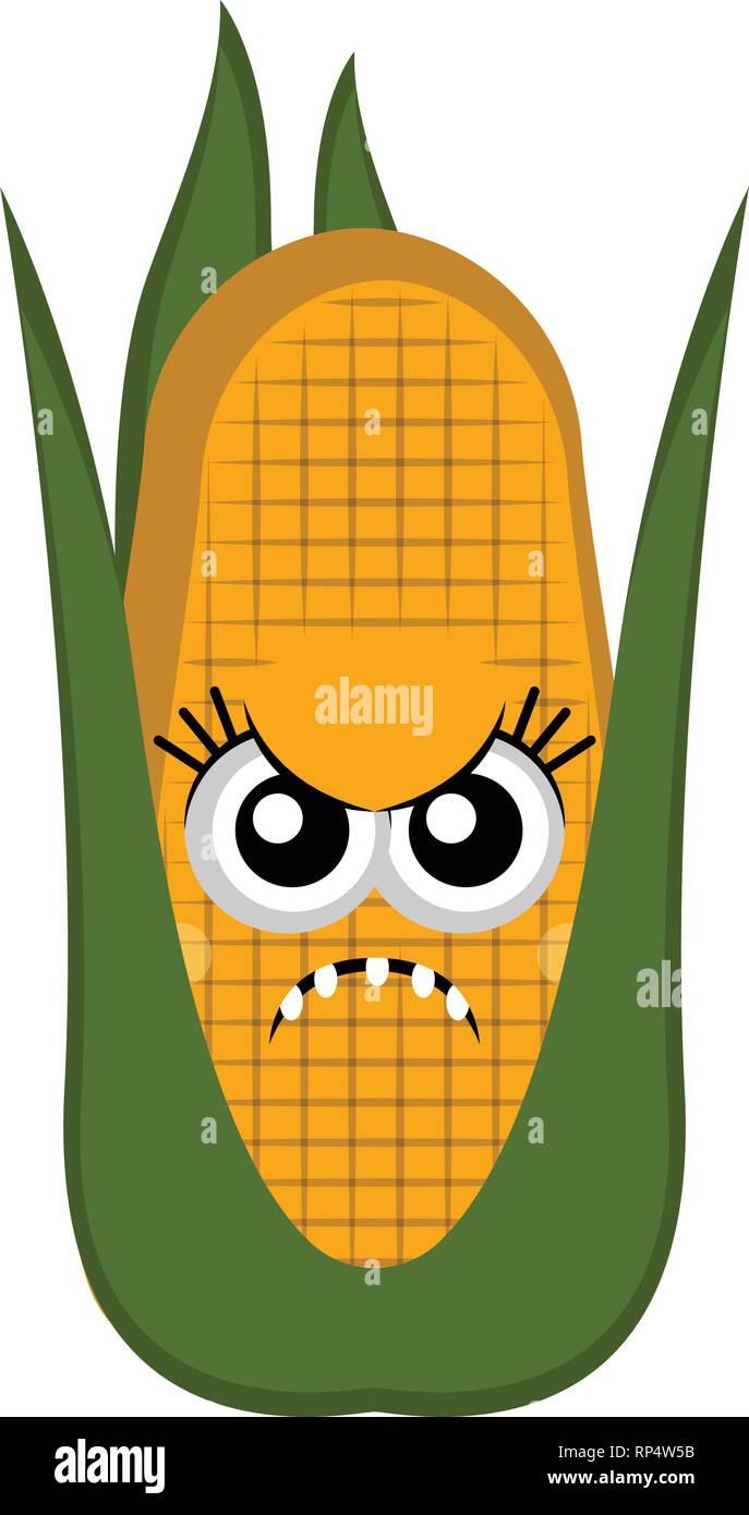 Wutend Maiskolben Cartoon Stock Vektorgrafik Alamy