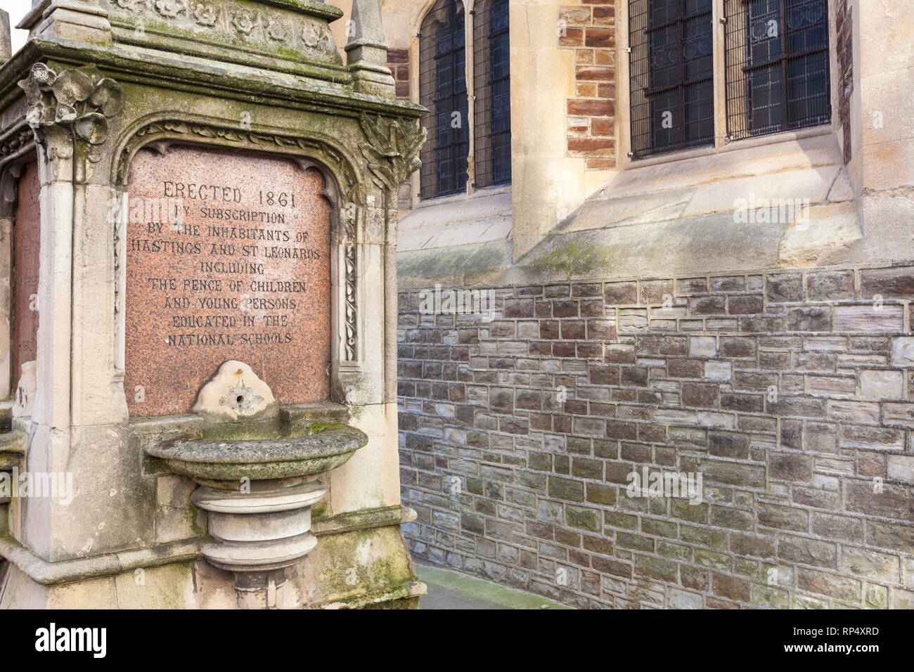 Wasser Trinkbrunnen, Kirche der Heiligen Dreifaltigkeit, Hastings, East Sussex, Großbritannien Stockfoto