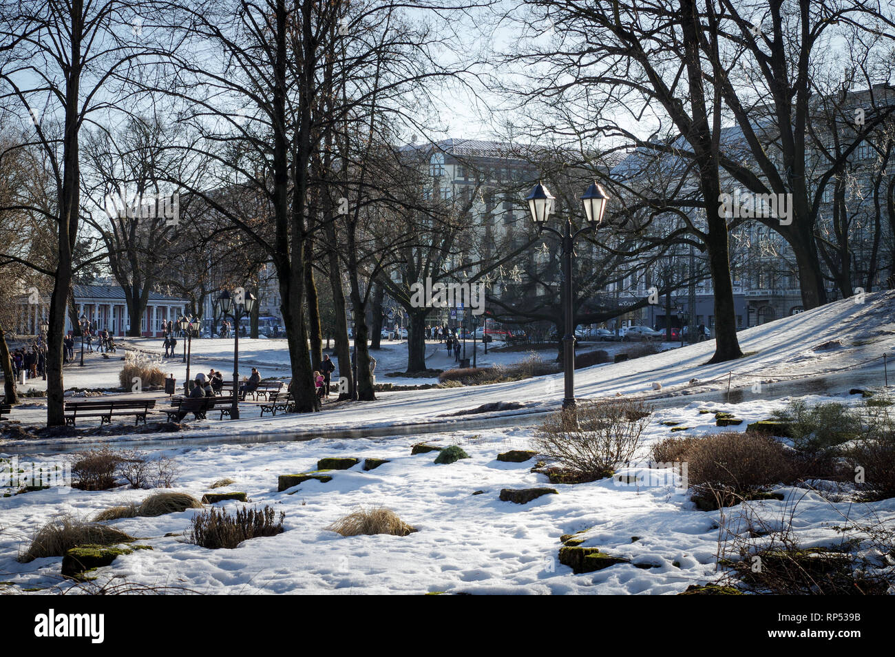 Bastion Hill Park (Bastejkalns) in Zentral Riga, Lettland Stockfoto