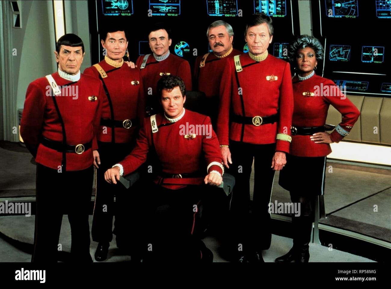 NIMOY, TAKEI, KOENIG, DOOHAN, KELLEY, NICHOLS,SHATNER, STAR TREK V: THE FINAL FRONTIER, 1989 Stockfoto