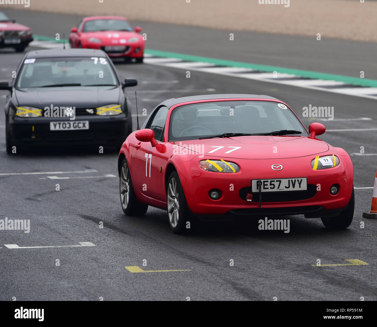 Stewart reichen, Mazda MX-5 Sport, VSCC, Pomeroy Trophäe, Silverstone, 16. Februar 2019, Autos, Wettbewerb, Februar, Spaß, historische Autos, kultige, Motor Stockfoto