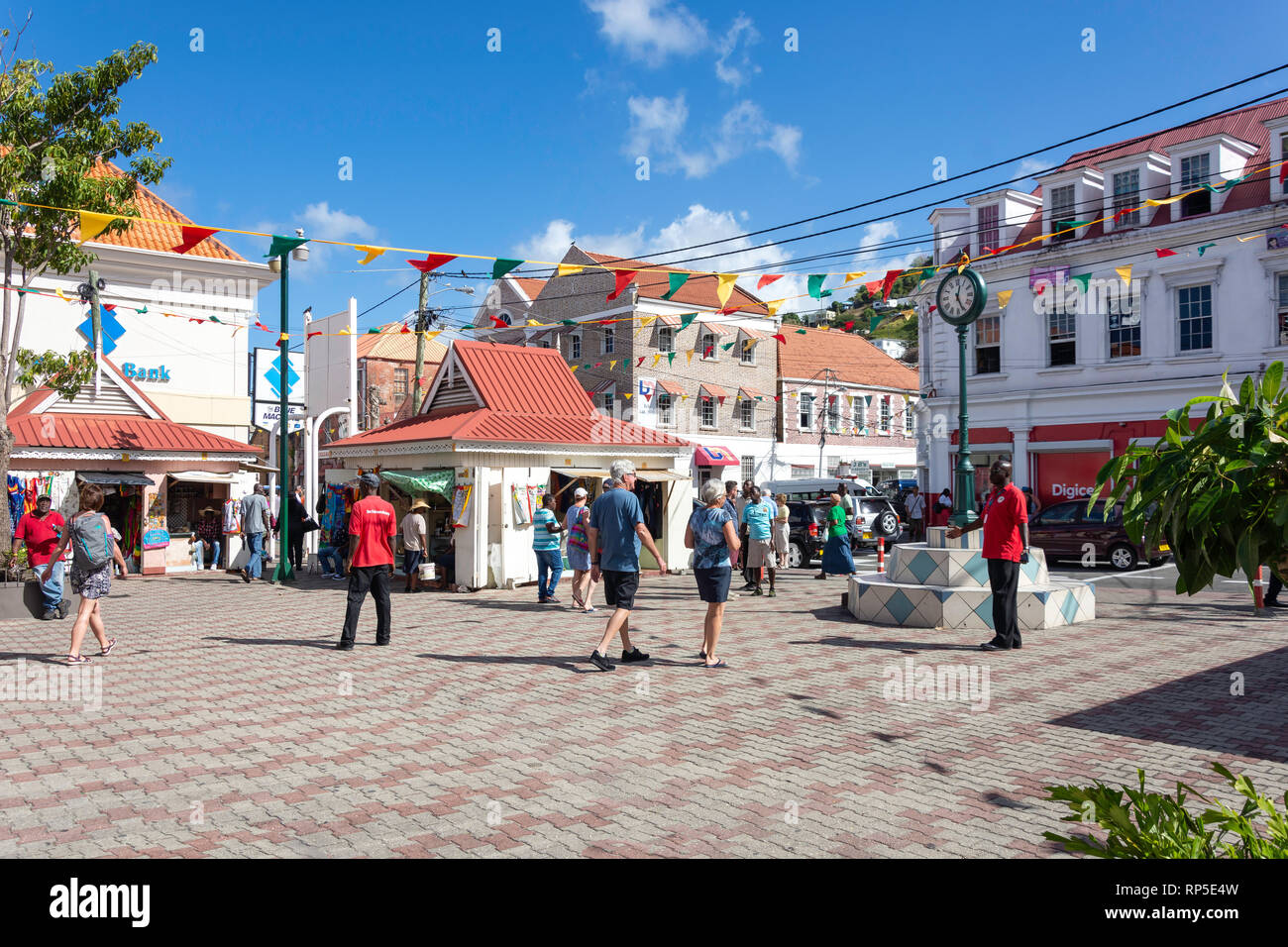 Stadtplatz, Melville Street, St. George's, Grenada, Kleine Antillen, Karibik Stockfoto