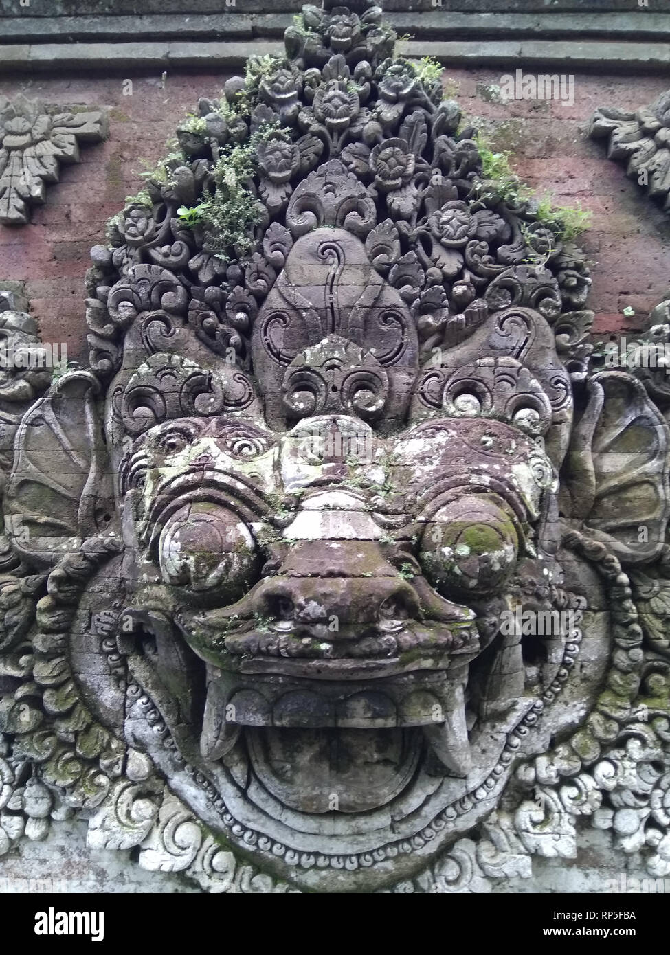 Ubud-Wall Ornament bei Ubud Palace Stockfoto