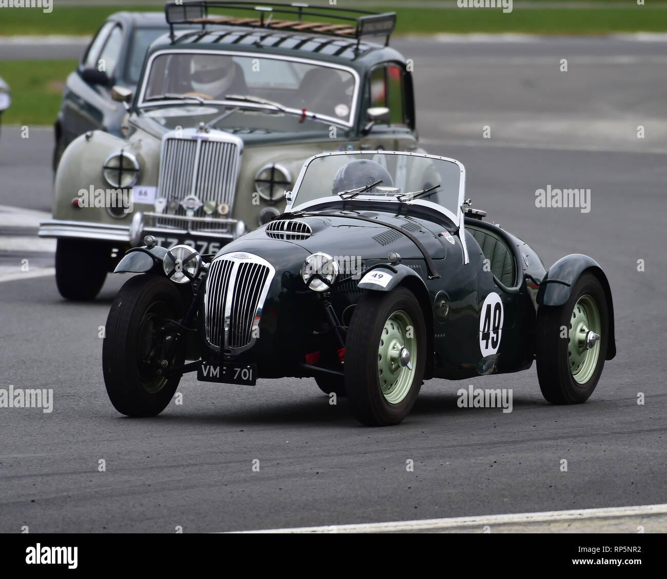 Dave Richards, Frazer Nash, Le Mans Replica, VSCC, Pomeroy Trophäe, Silverstone, 16. Februar 2019, Autos, Wettbewerb, Februar, Spaß, historische Fahrzeuge, ic Stockfoto