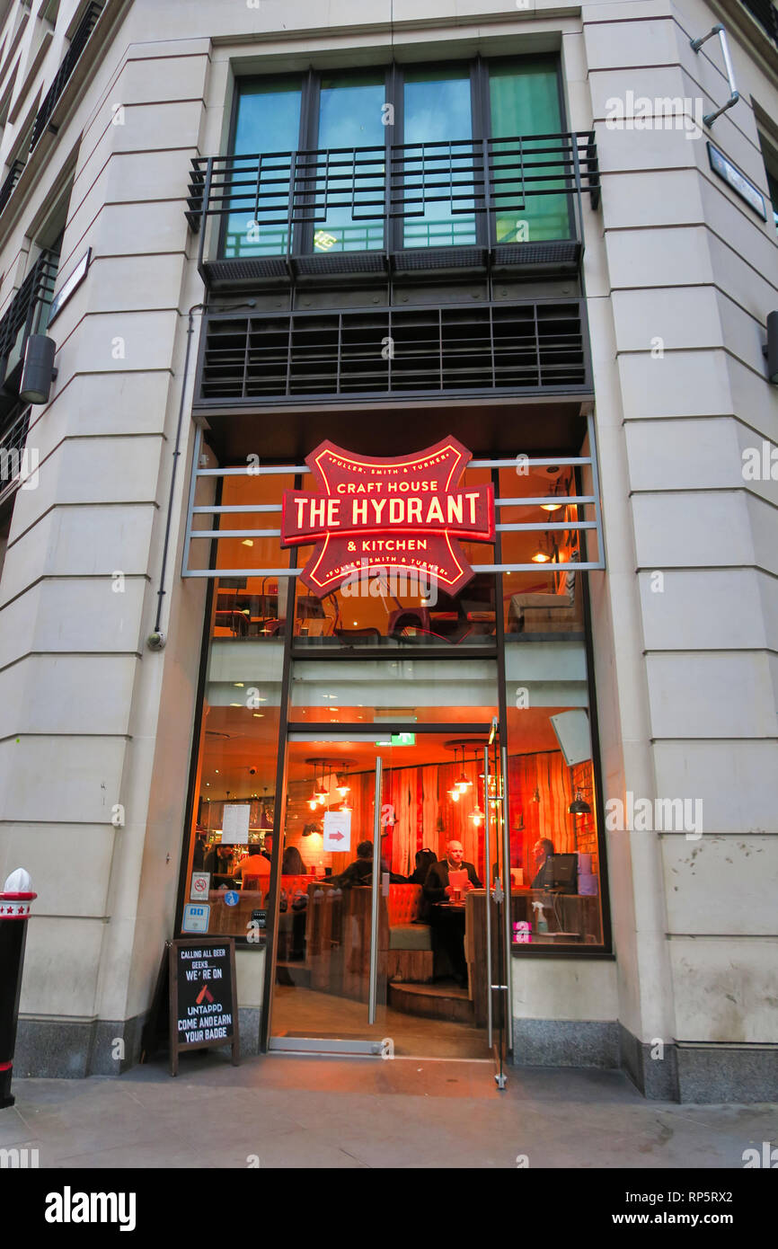 Der Hydrant Restaurant in London, England, Großbritannien Stockfoto
